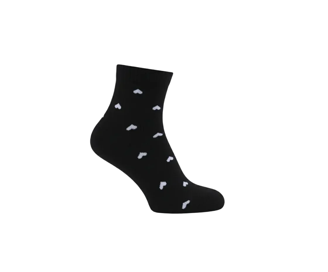3 Feathers Heart Design Cotton High Ankle Socks Free Size Fits 36 - 41 for Women 1