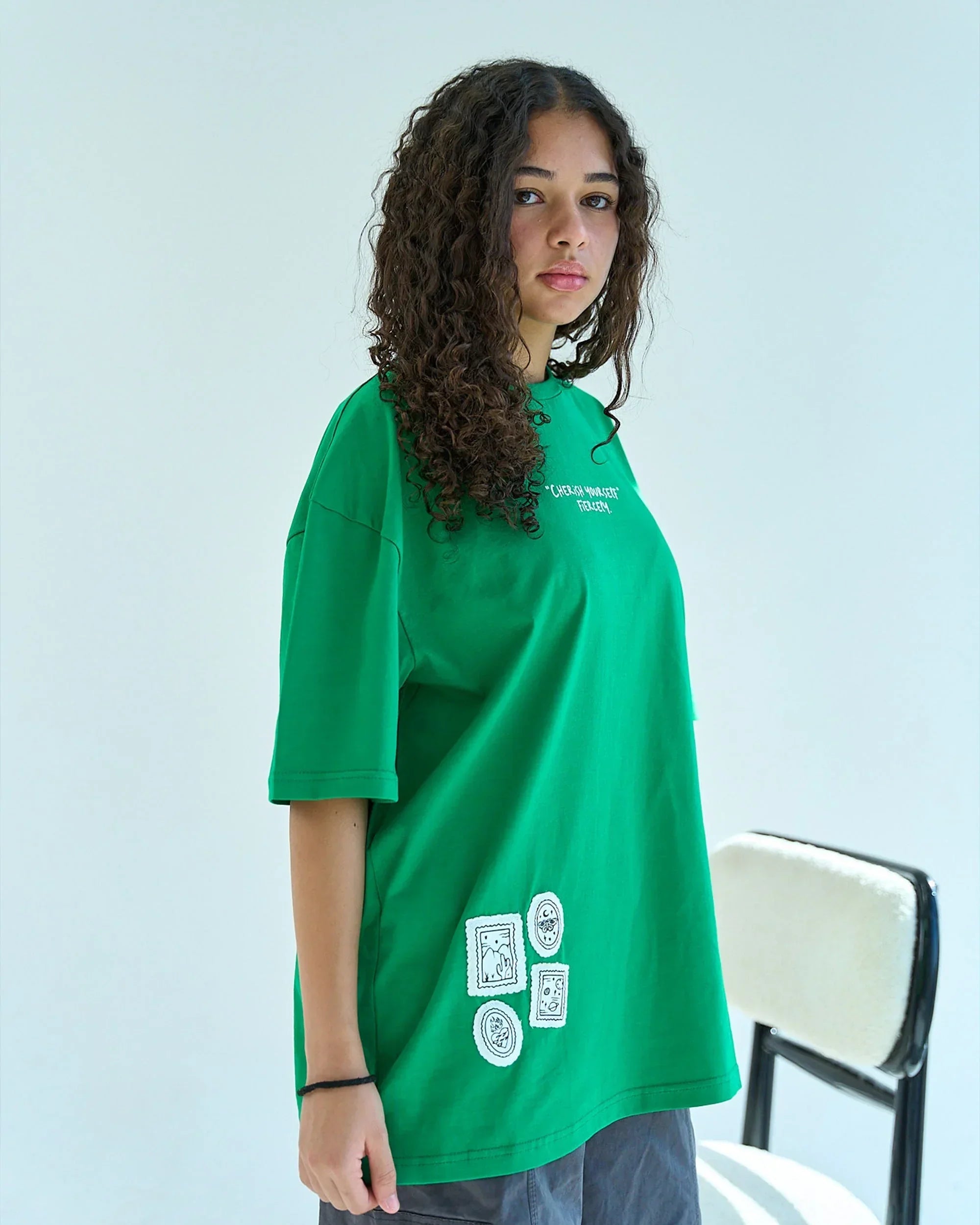 Whispers Unisex Oversized SS T-Shirt - Green - NAS Trends - Babazzaro