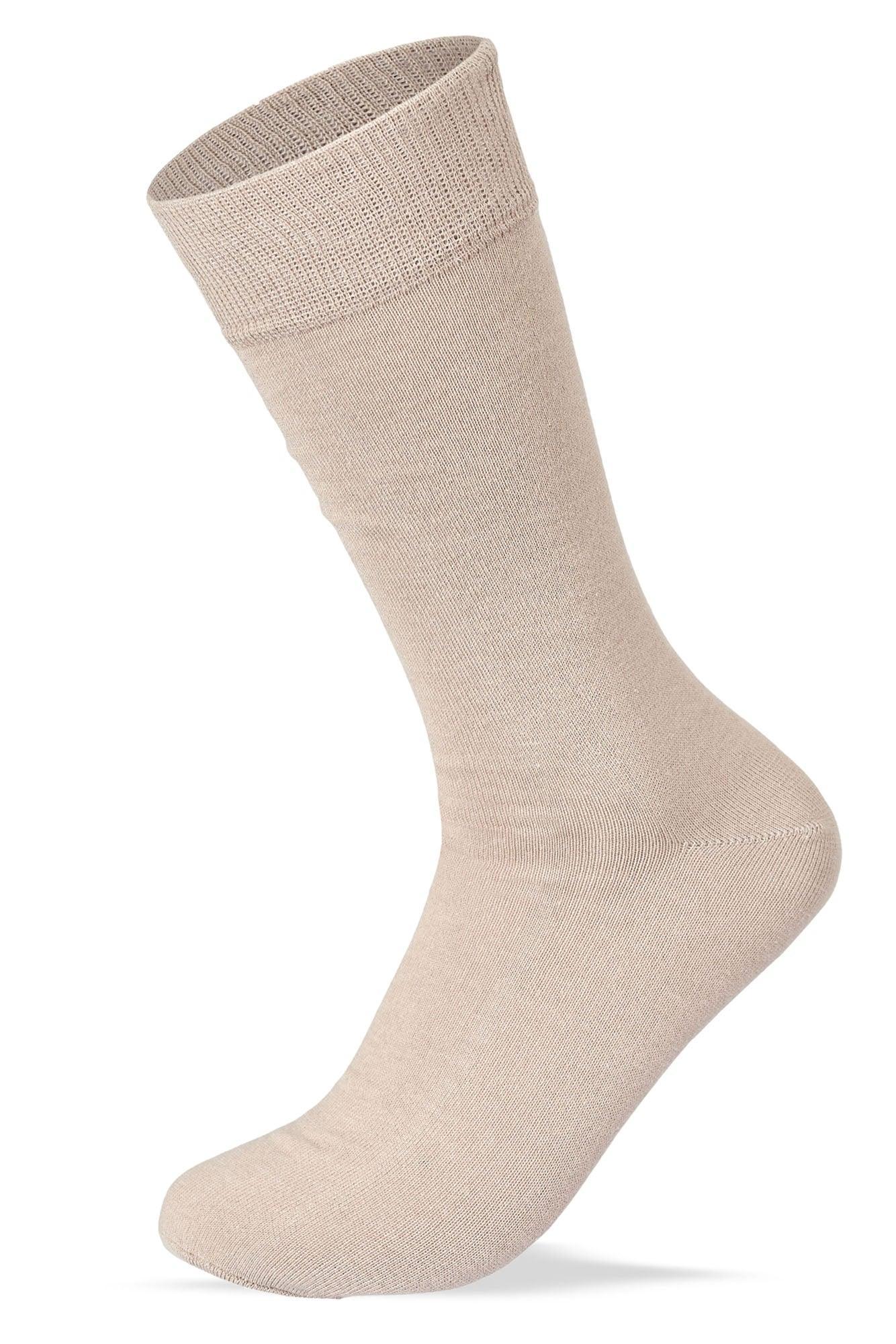 Men Set Of 3 Classic Socks Plain ( Black-D.Grey-Beige ) - Sam Socks - Babazzaro