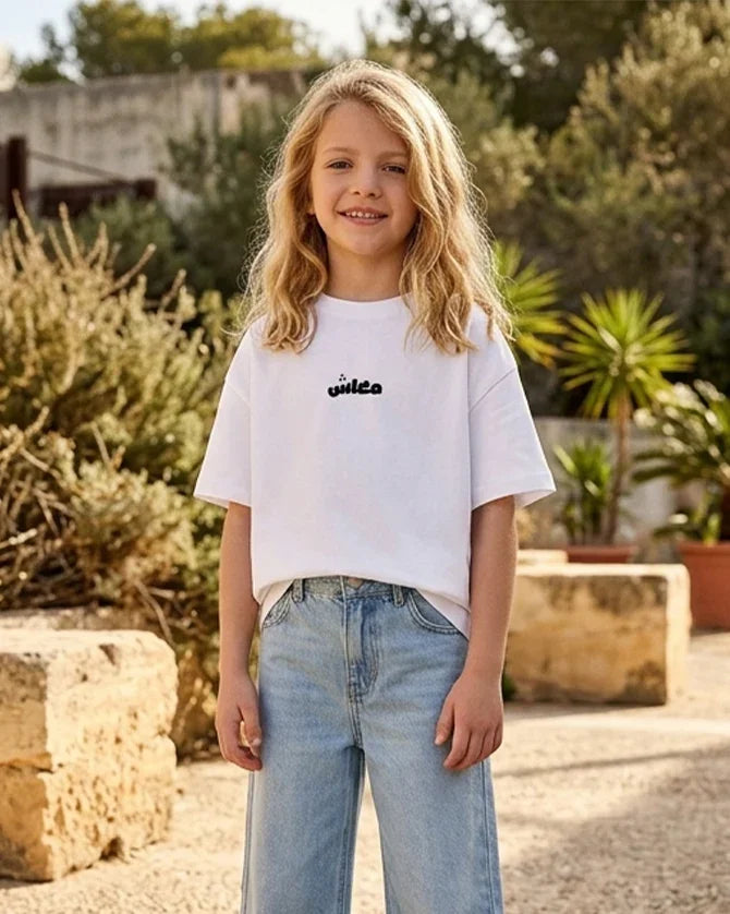 Ma3lesh Girls Oversized SS T-Shirt - Off White - NAS Trends 1