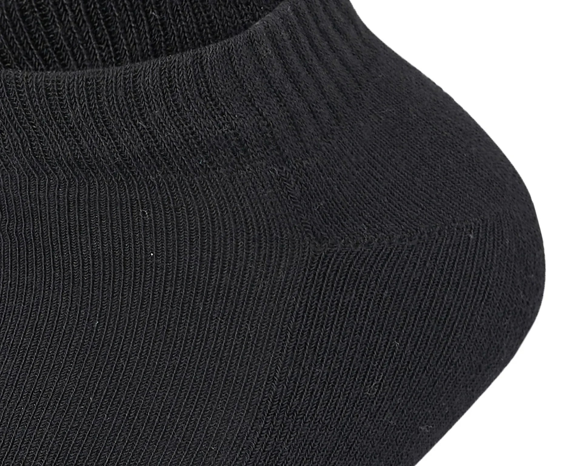 Women Set Of 3 Half Terry Ankle Socks Plain Black - Sam Socks - Babazzaro