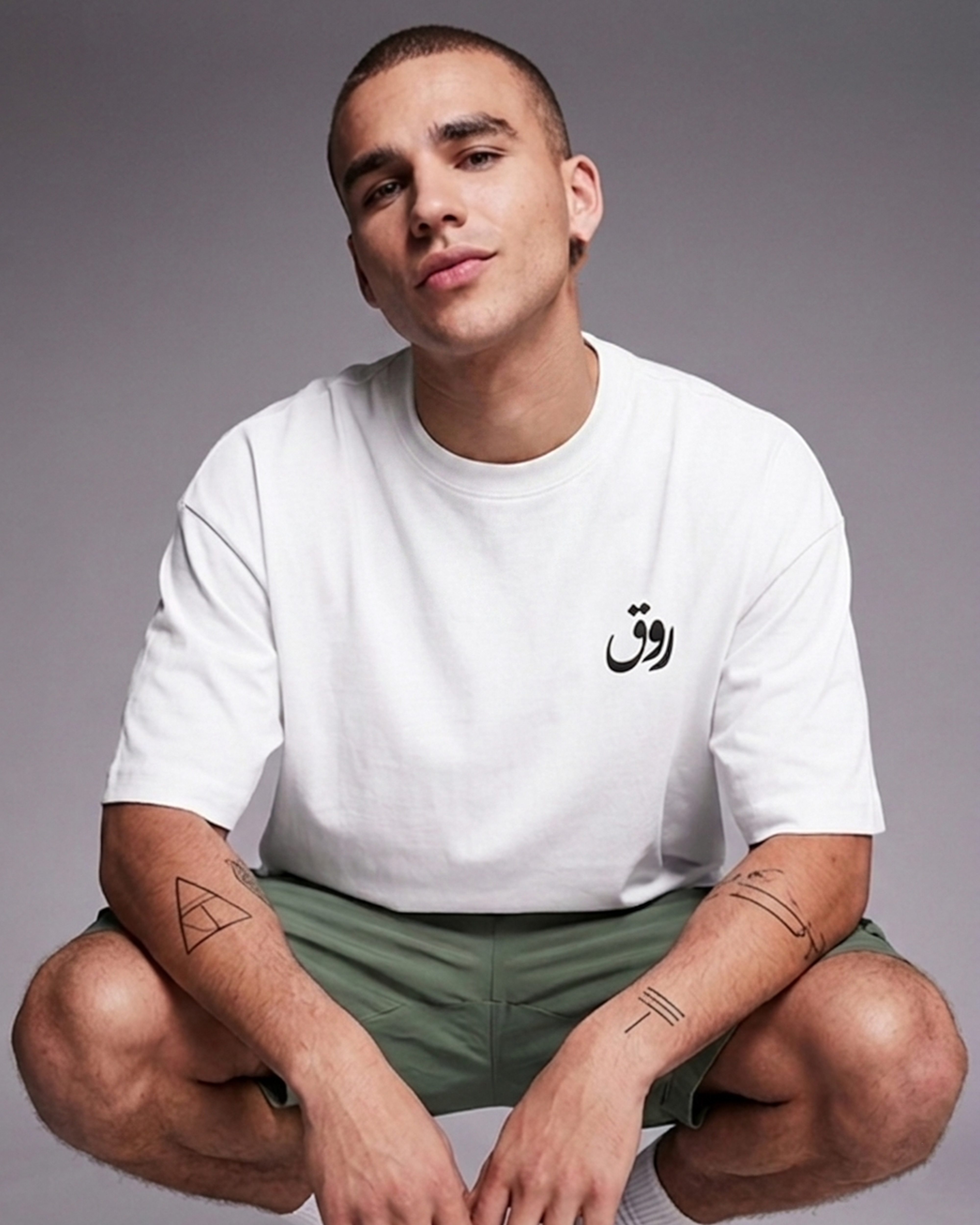 Asab Men Oversized SS T-Shirt - Off White - NAS Trends