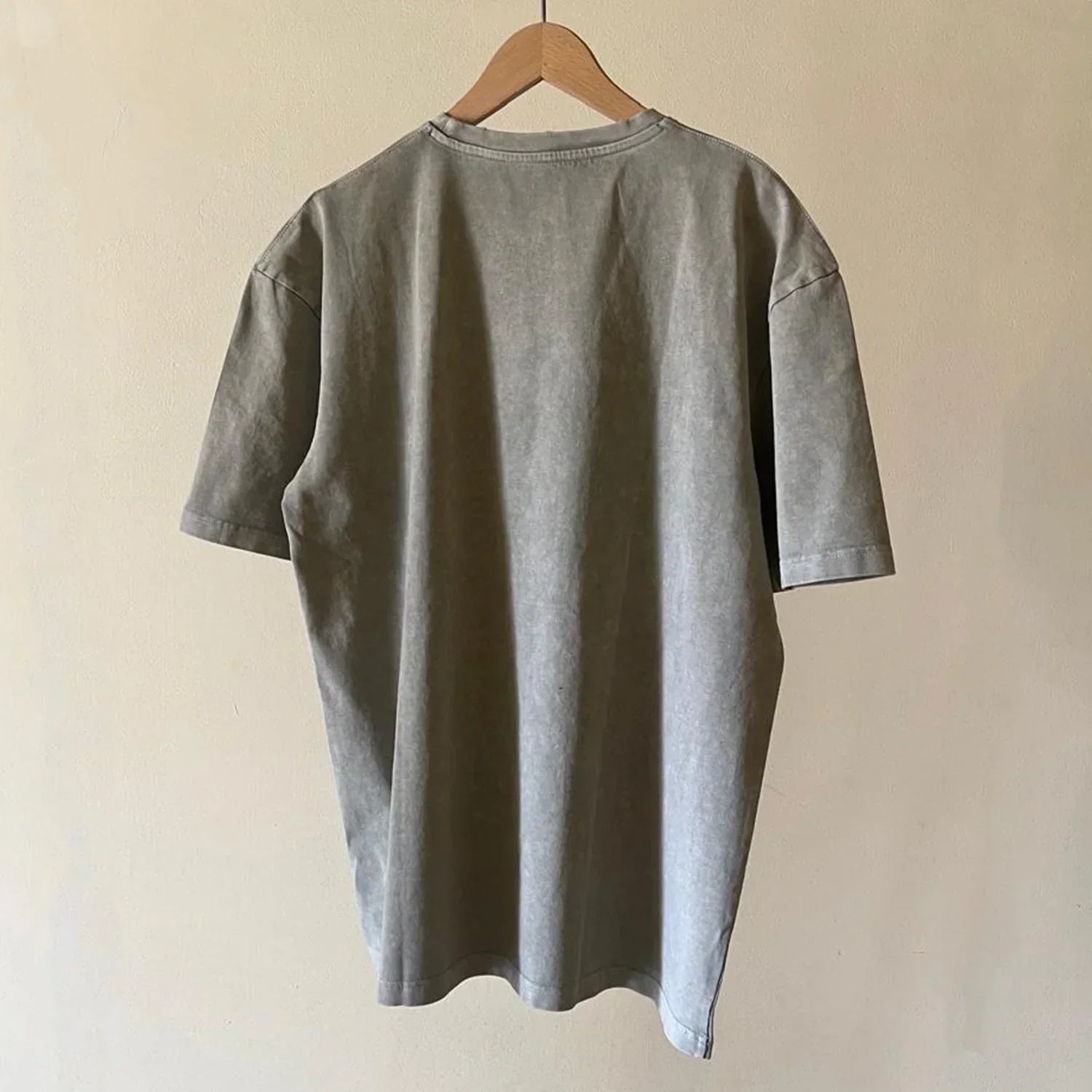 Stone Washed Basic Unisex Oversized SS T-Shirt - Beige - NAS Trends - Babazzaro