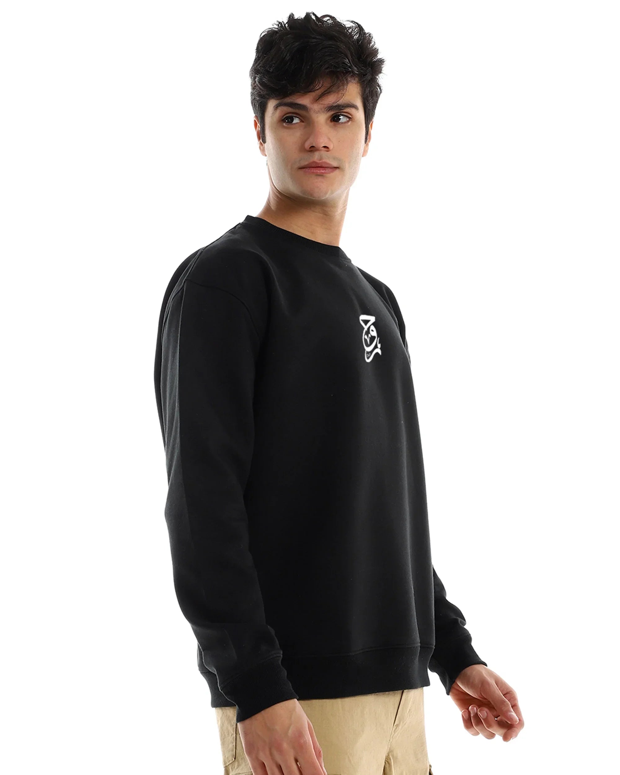 Roh El Roh Unisex Oversized Crew-neck Sweatshirt - Black M - NAS Trends 4