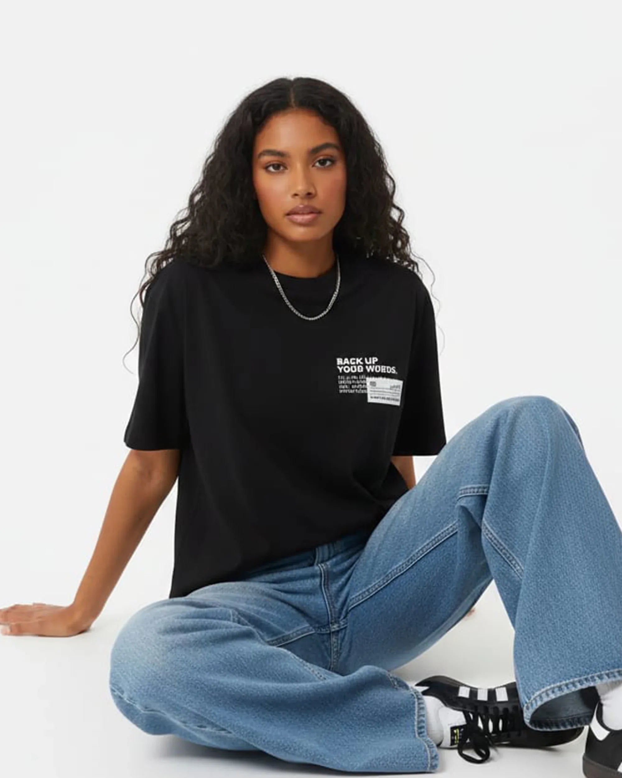 Filtered Women Oversized SS T-Shirt - Black - NAS Trends 1