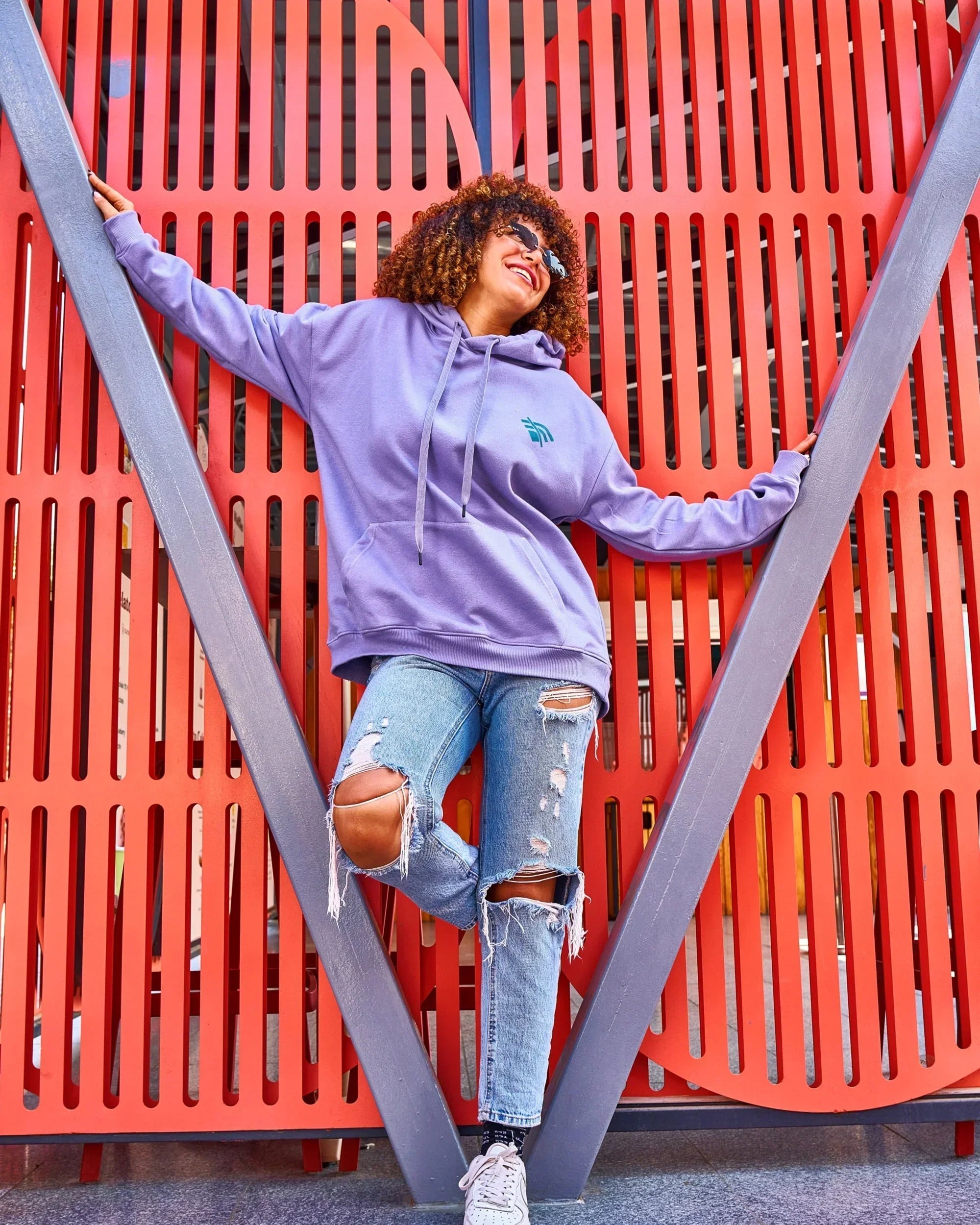 Wifi Unisex Oversized Hoodie-Lila - NAS Trends - Babazzaro