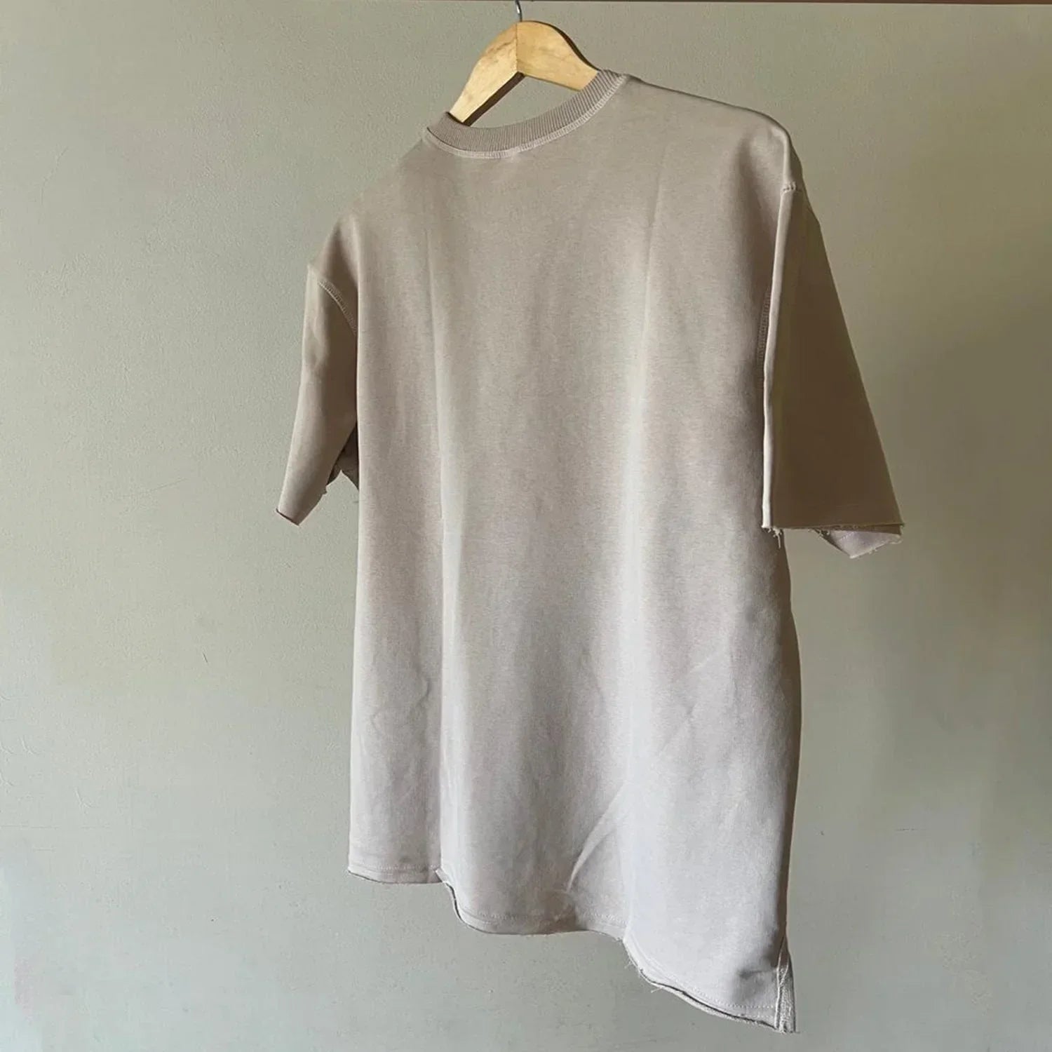 Stitched Basic Unisex Oversized SS T-Shirt - Beige - NAS Trends - Babazzaro