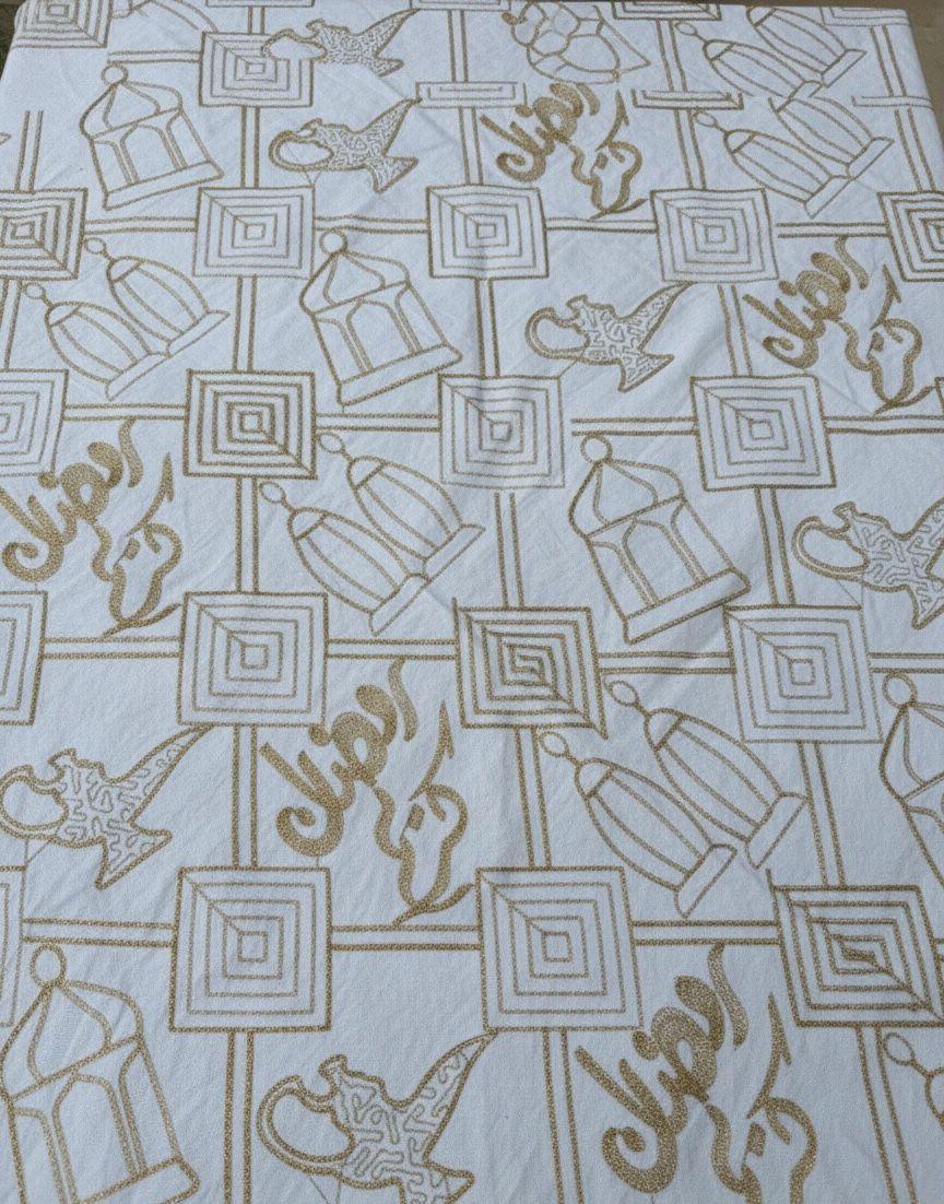 Lavender - Linen Table Cloth Serma Embroidery Design 1 1