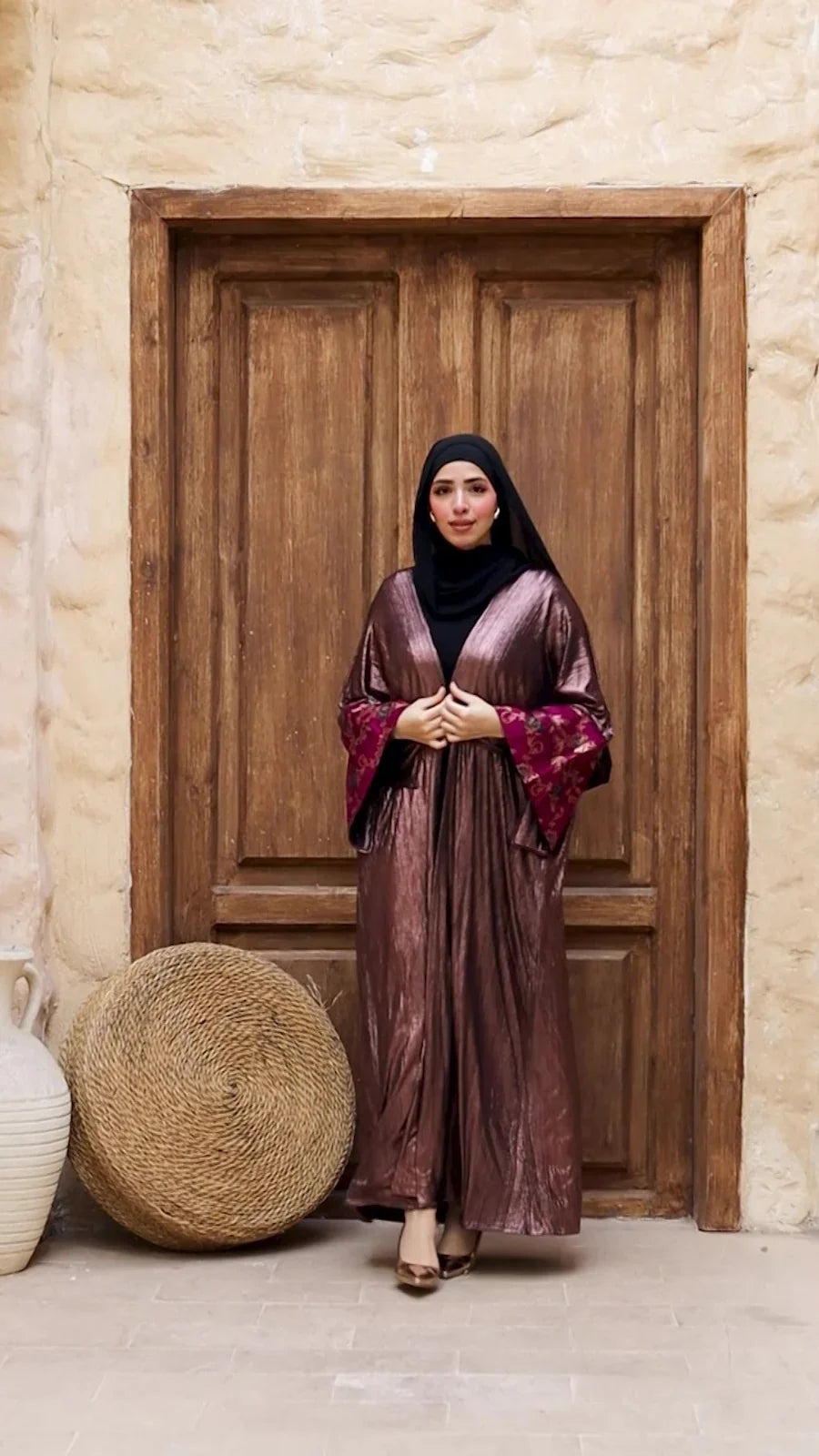 Mimme Boutiqe - Rose Gold Silk Kaftan 3