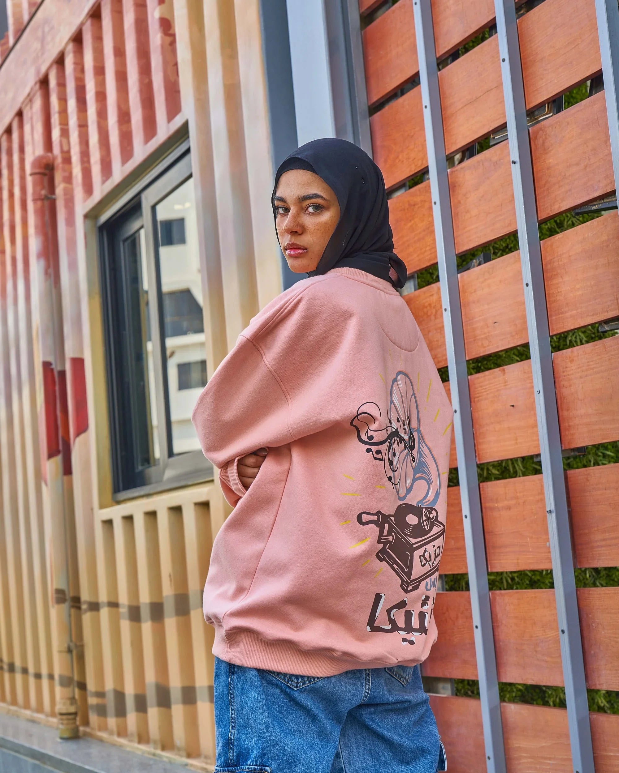 NAS Trends - Antika Unisex Oversized Crew-neck Sweatshirt-Rose 1