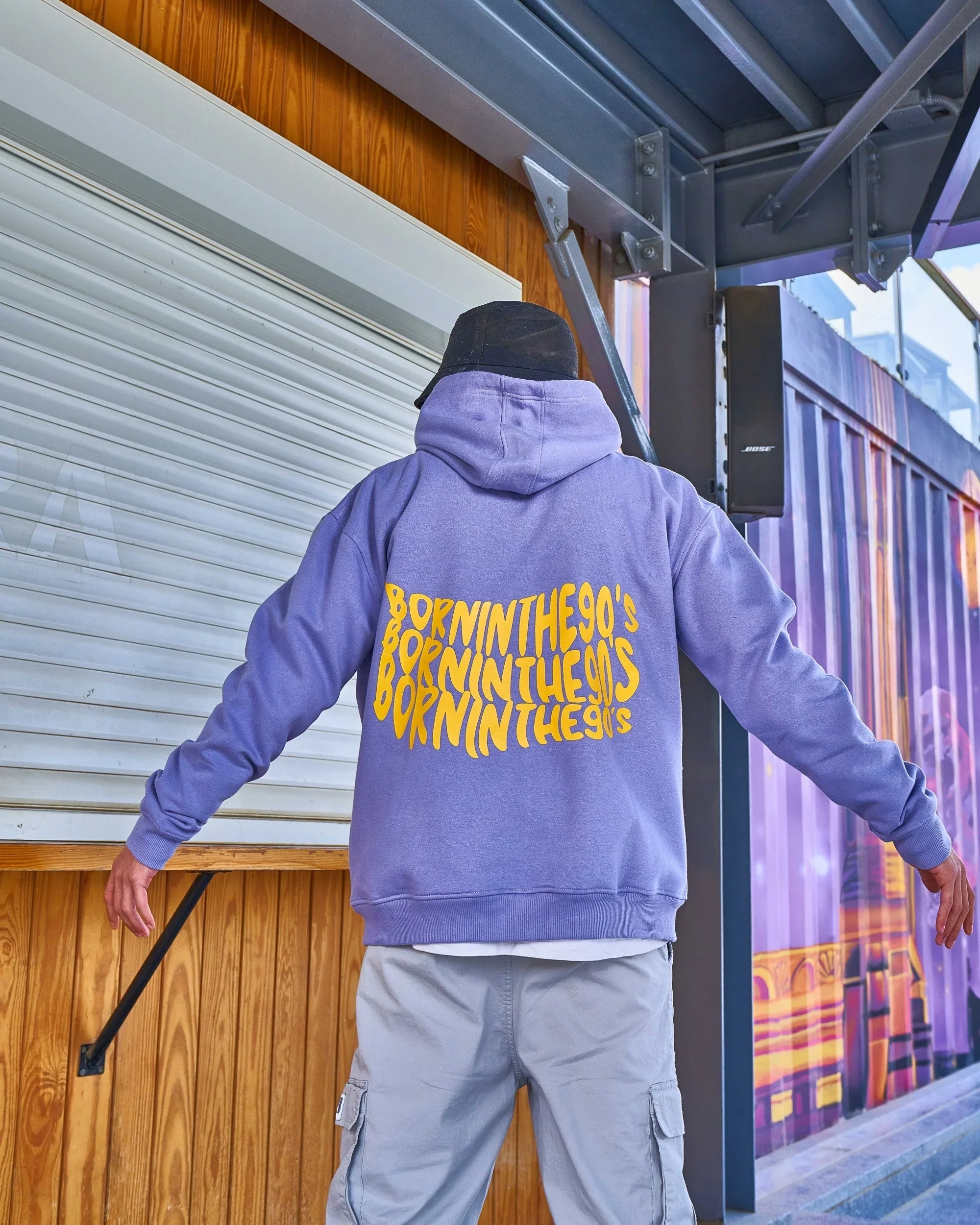 NAS Trends - 90'S Unisex Oversized Zip-up Hoodie-Lila 1