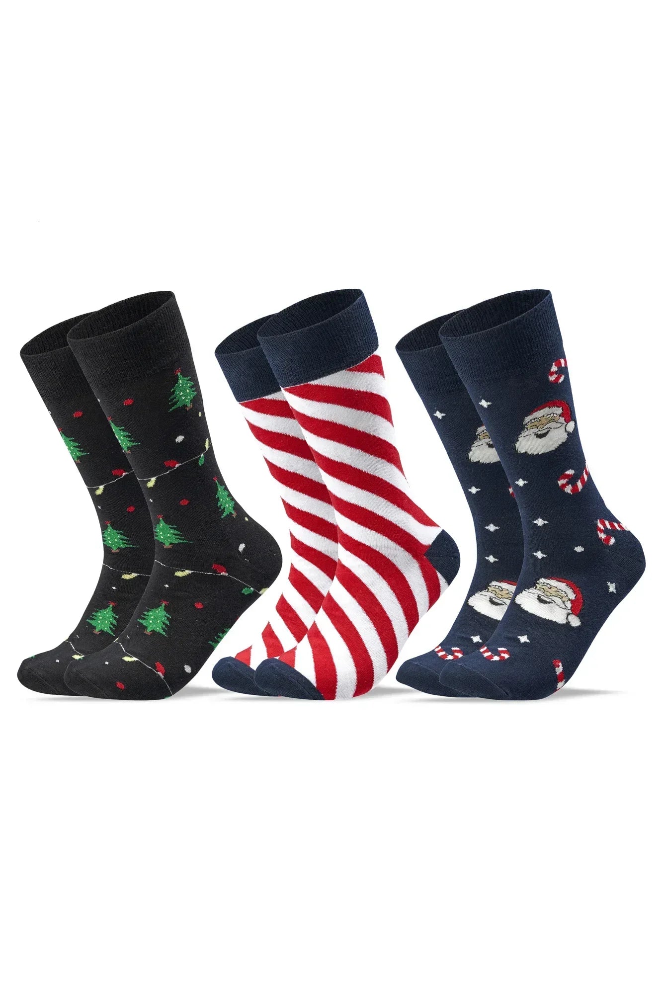 Men Set Of 3 Christmas Long Socks Gift Pattern 3 Multi Color - Sam Socks - Babazzaro