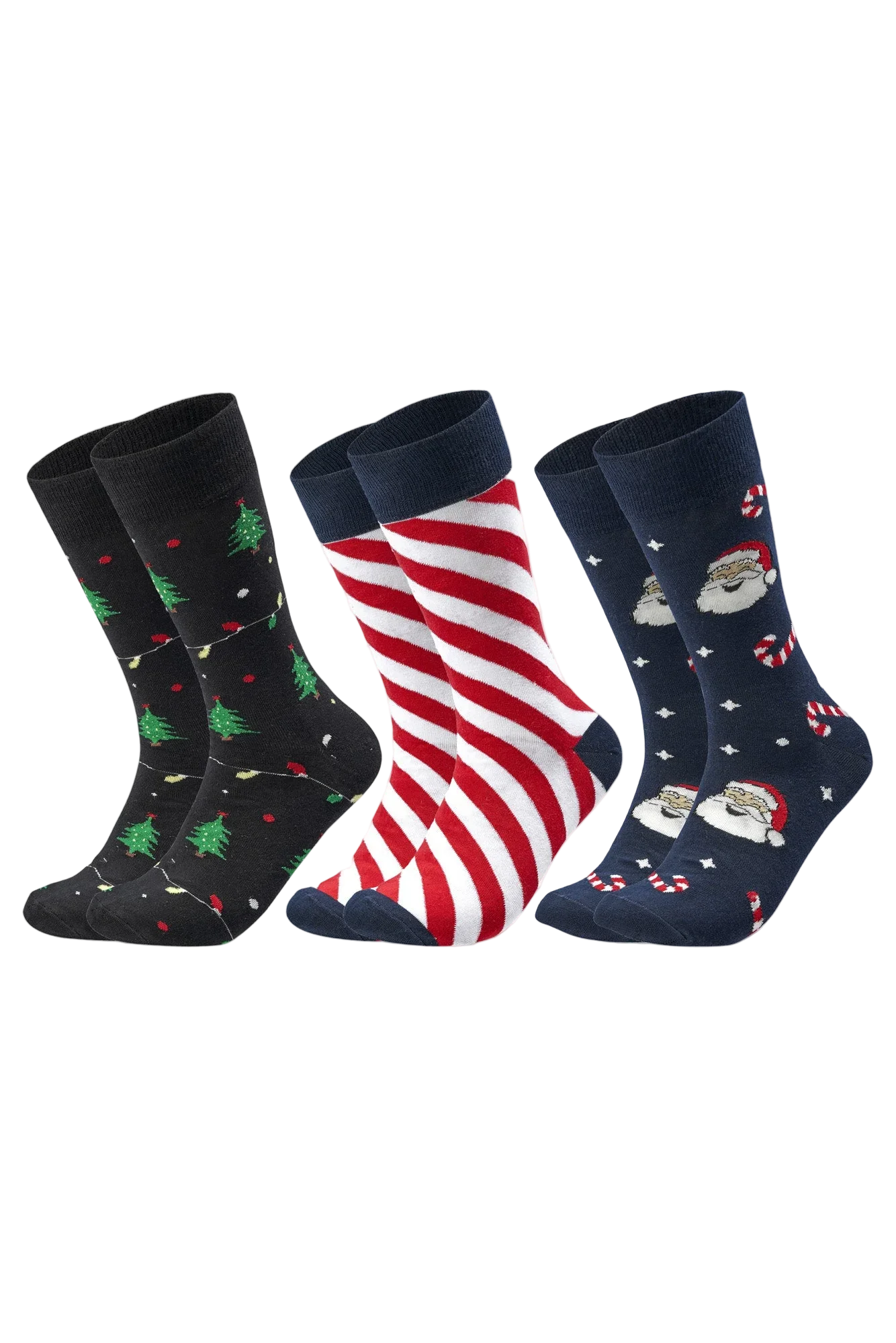 Sam Socks - Men Set Of 3 Christmas Long Socks Gift Pattern 3 Multi Color 1