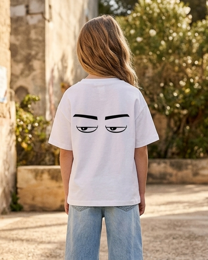 Ma3lesh Girls Oversized SS T-Shirt - Off White - NAS Trends 2