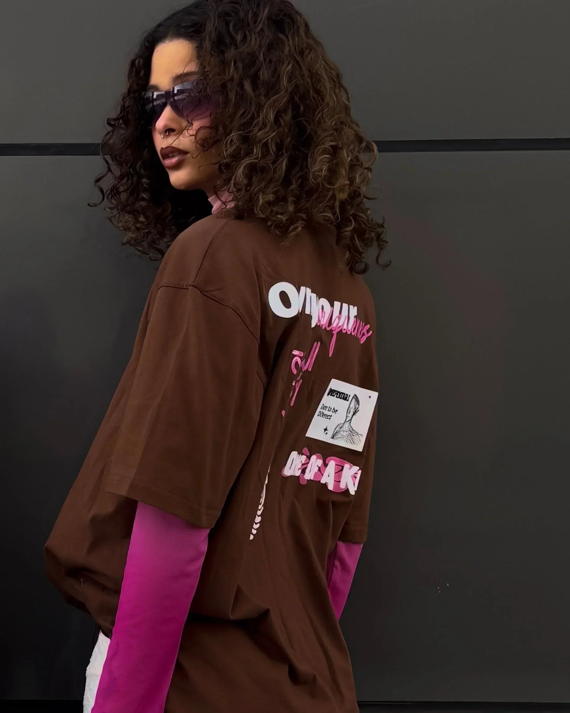 Extra fared Women Oversized SS T-Shirt - Brown - NAS Trends - Babazzaro