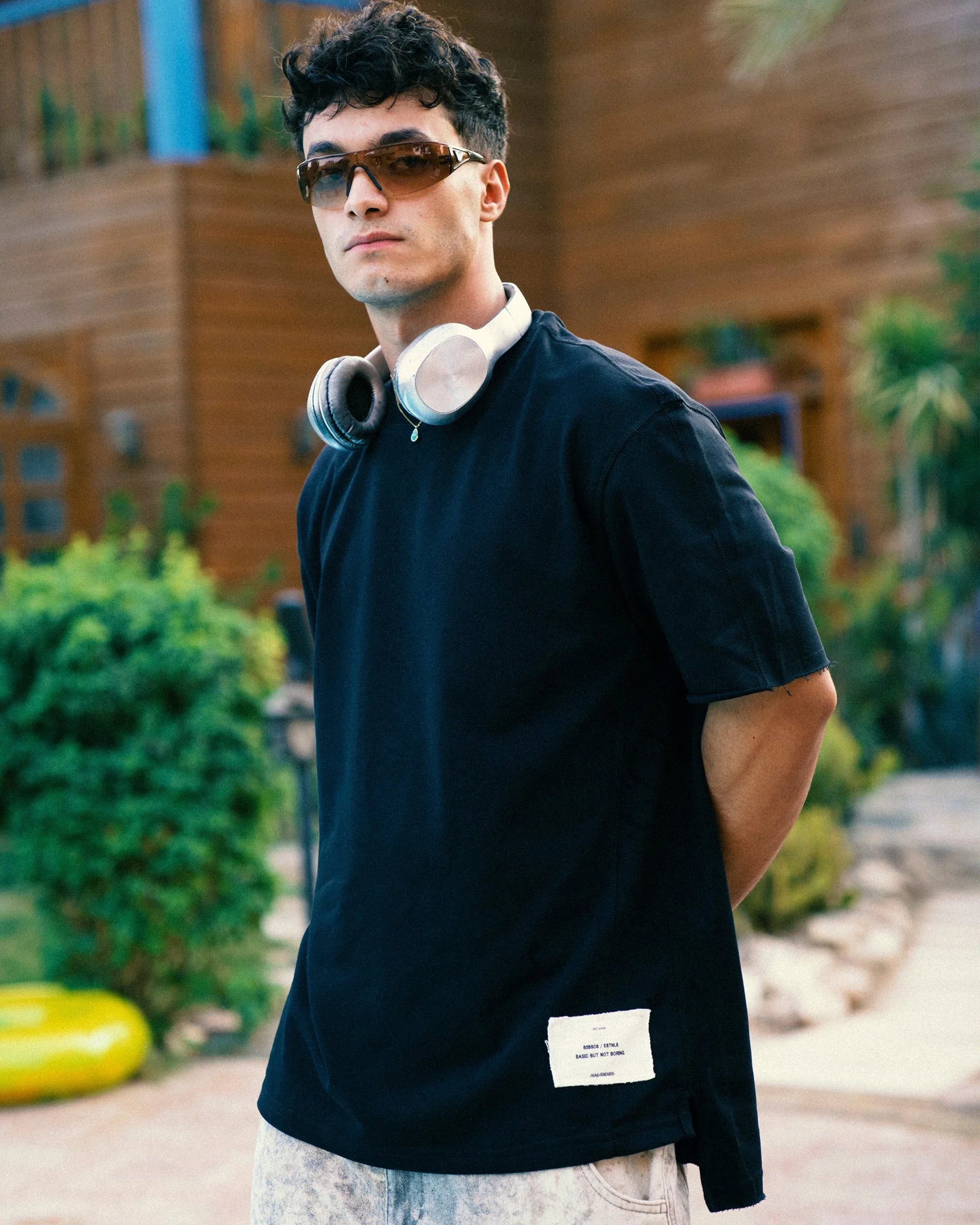 NAS Trends - Stitched Basic Unisex Oversized SS T-Shirt - Black 1