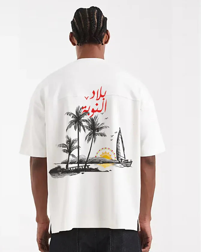 Nubia Men Oversized SS T-Shirt - Off White - NAS Trends 1