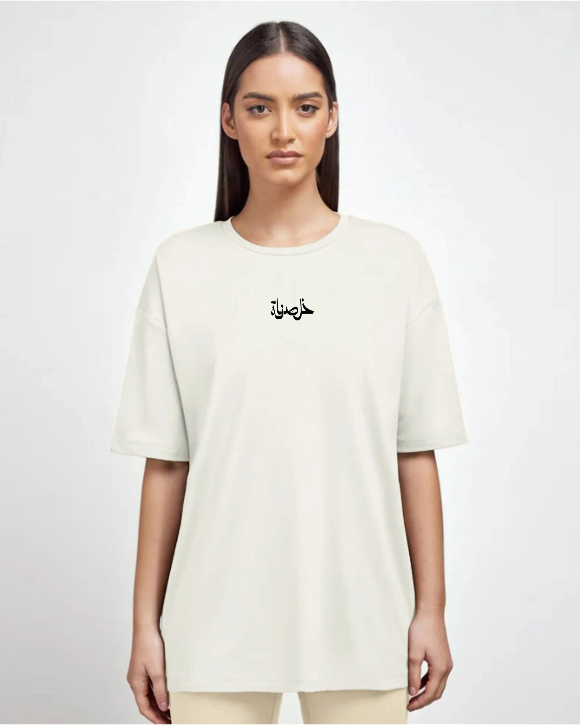 Khalsana Women Oversized SS T-Shirt - Off White - NAS Trends 3