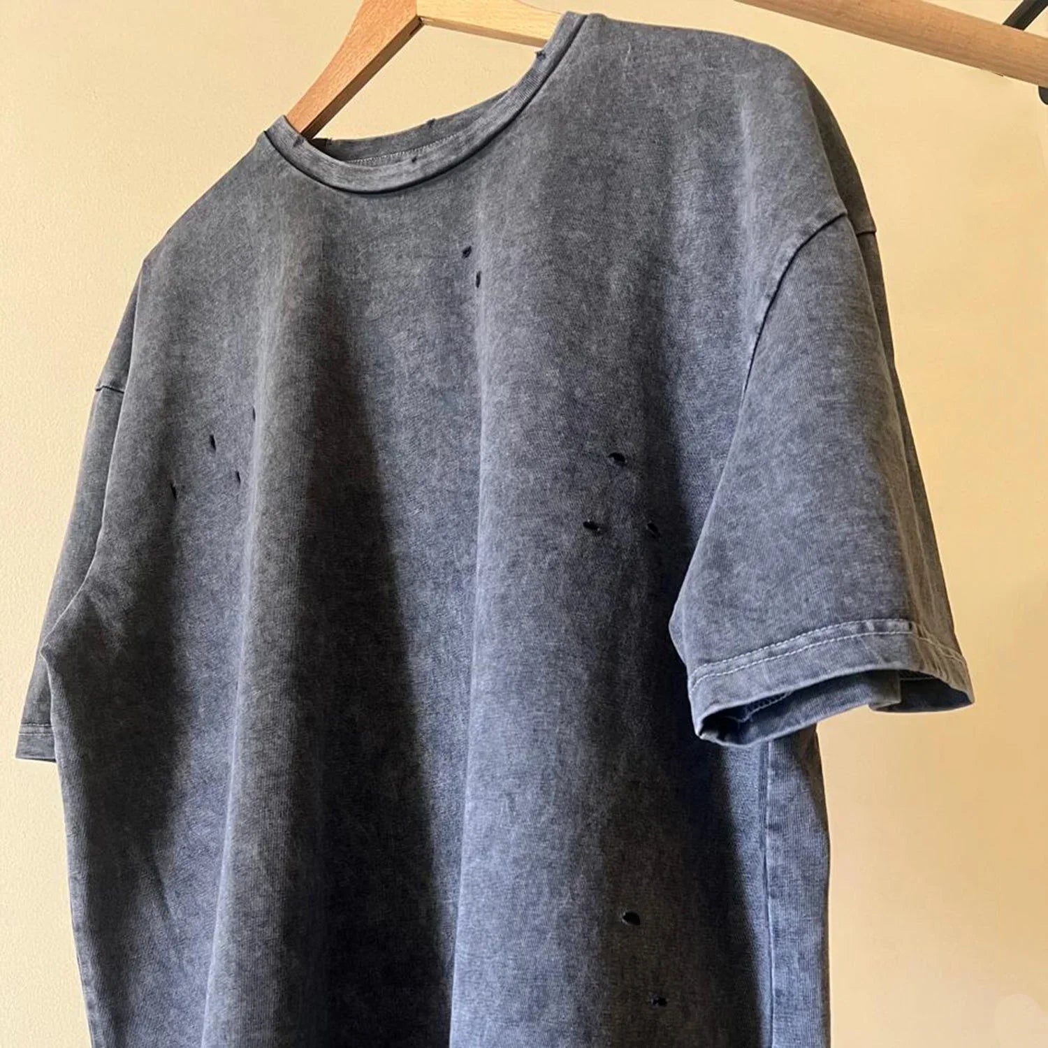 Stone Washed Basic Unisex Oversized SS T-Shirt - Grey - NAS Trends - Babazzaro