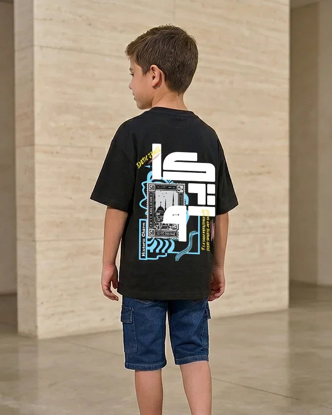 Cairo Boys Oversized SS T-Shirt - Black - NAS Trends 1