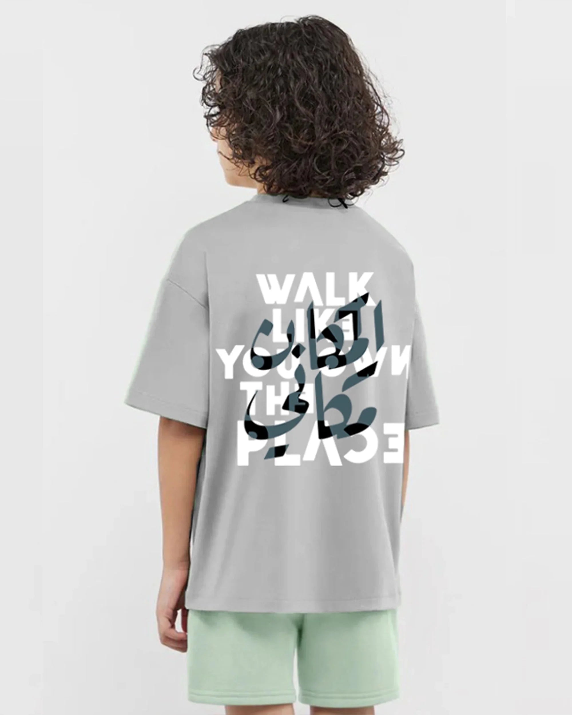 NAS Trends - Be Boss Boys Oversized SS T-Shirt - Grey 4