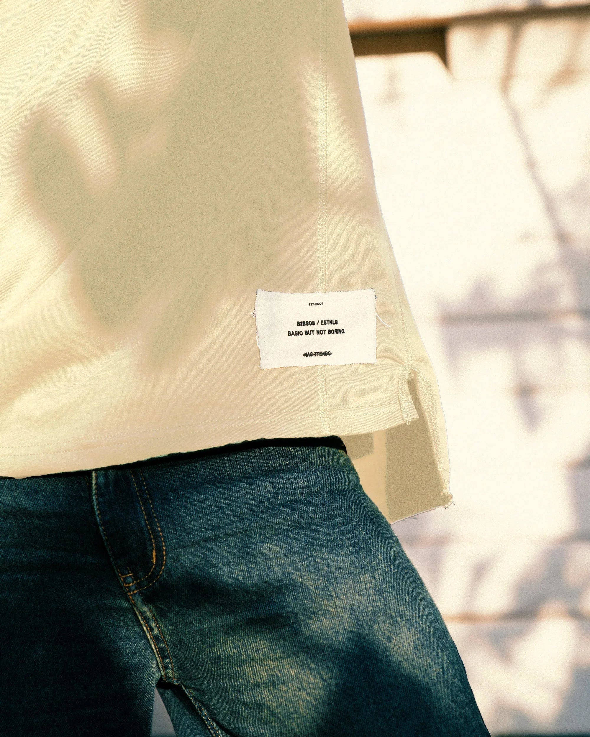 NAS Trends - Stitched Basic Unisex Oversized SS T-Shirt - Beige 2