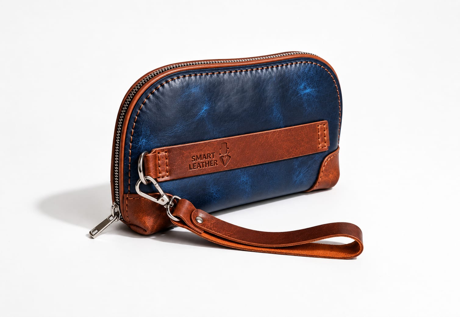 Navy Blue/Havana Curvy Bag - Smart Leather