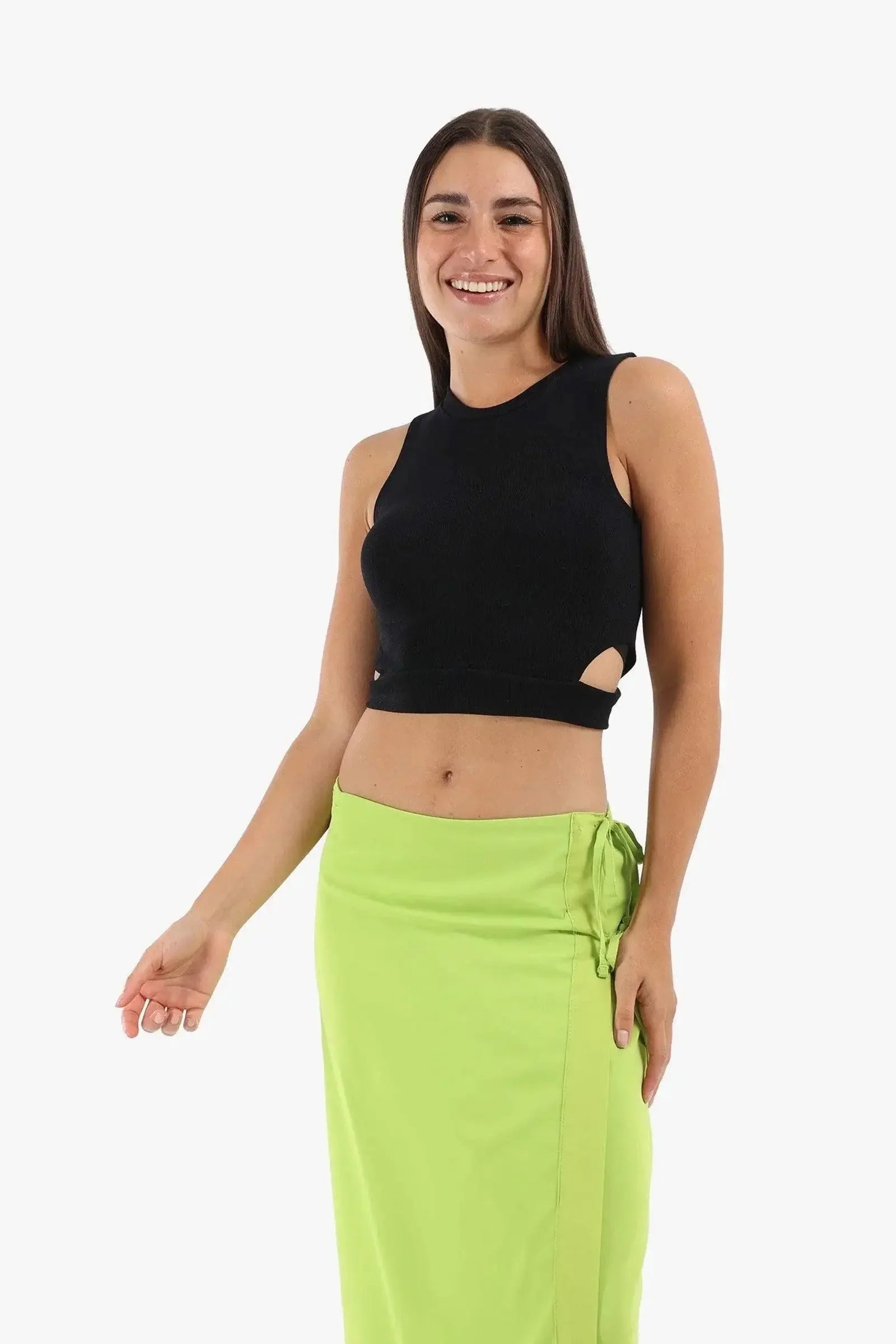Carina - Ribbed Top with Cut Out Sides 1