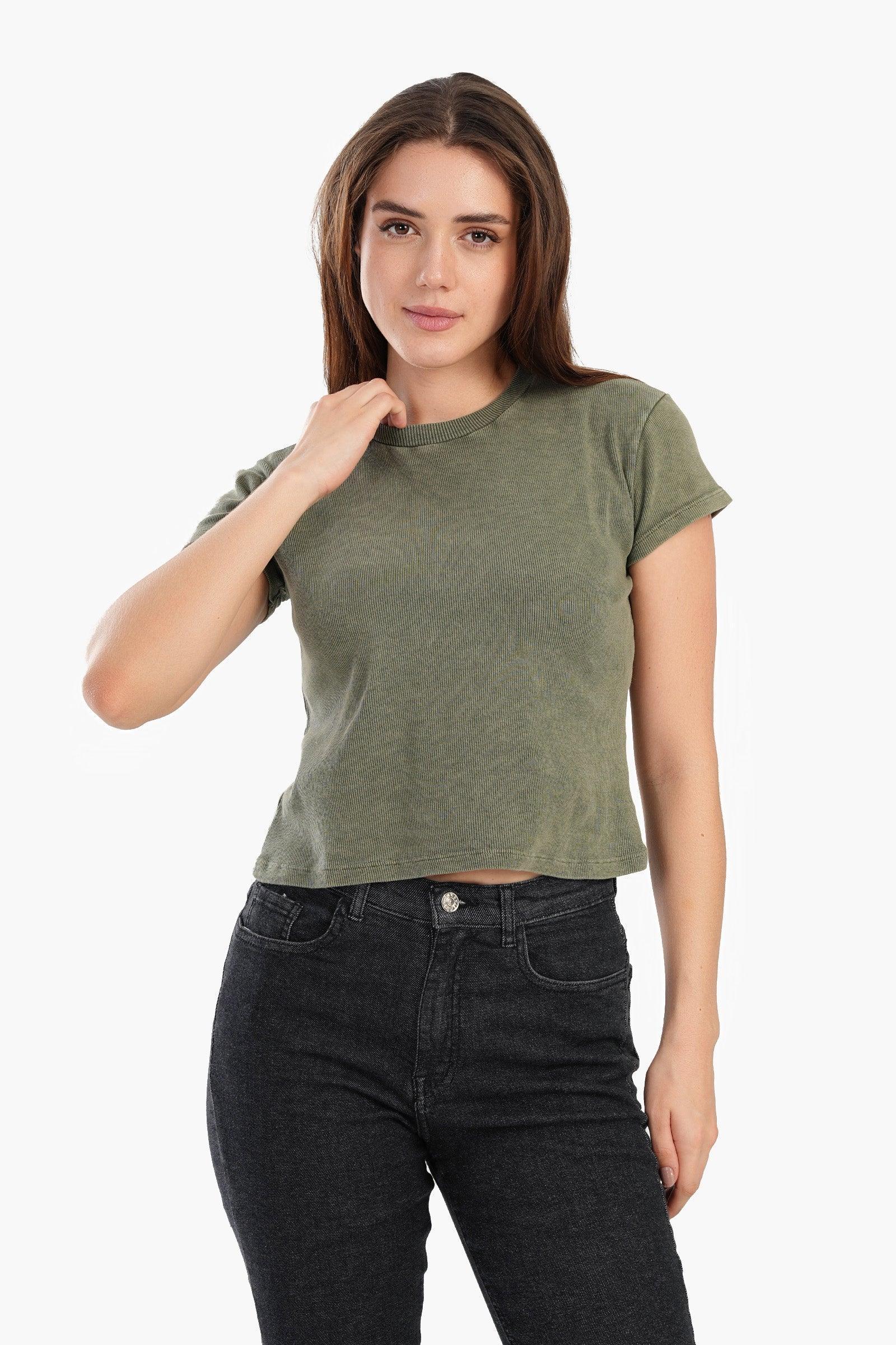 Carina - Ribbed Short Sleeves Top 1