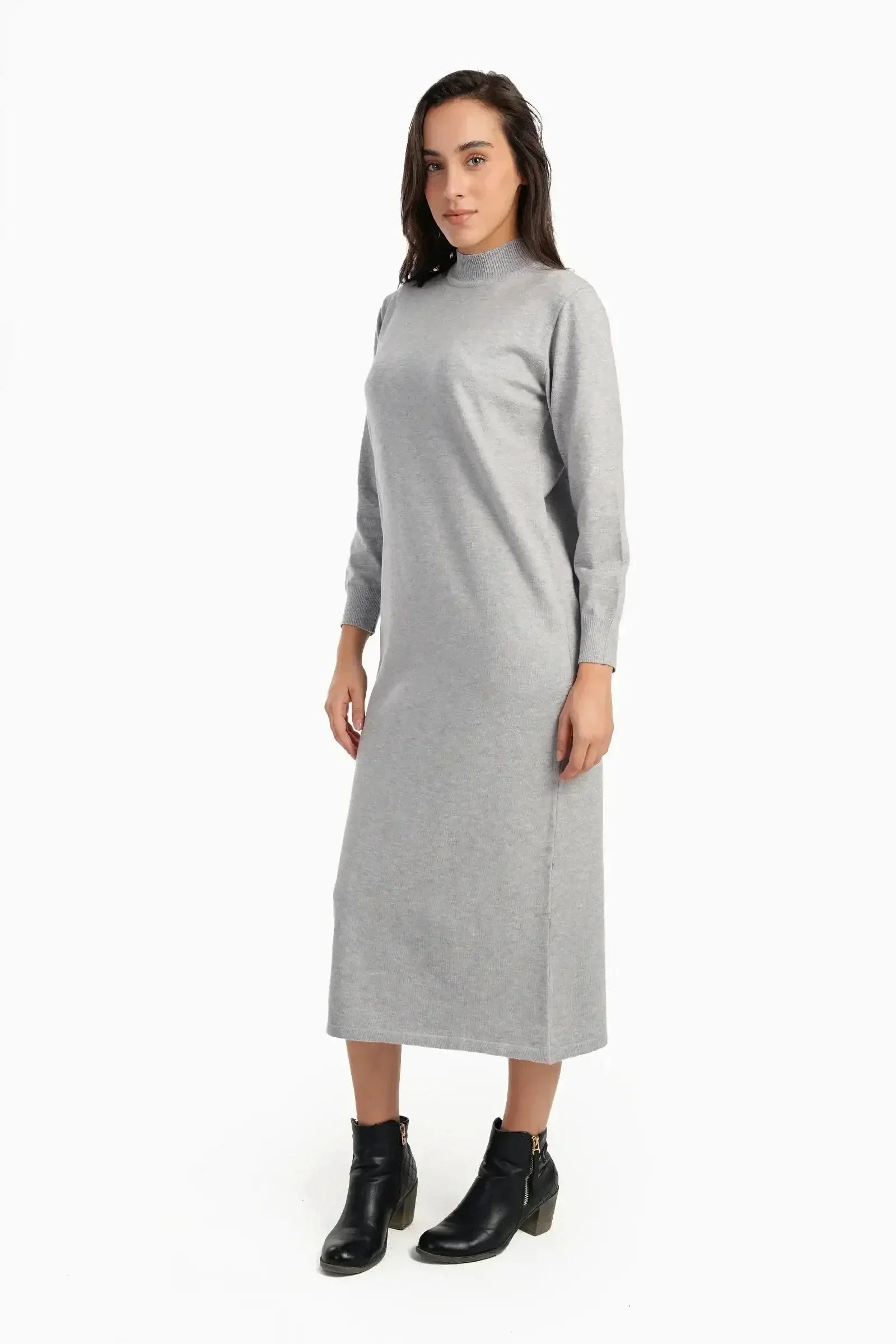 Carina - Ribbed High-Neck Dress 5