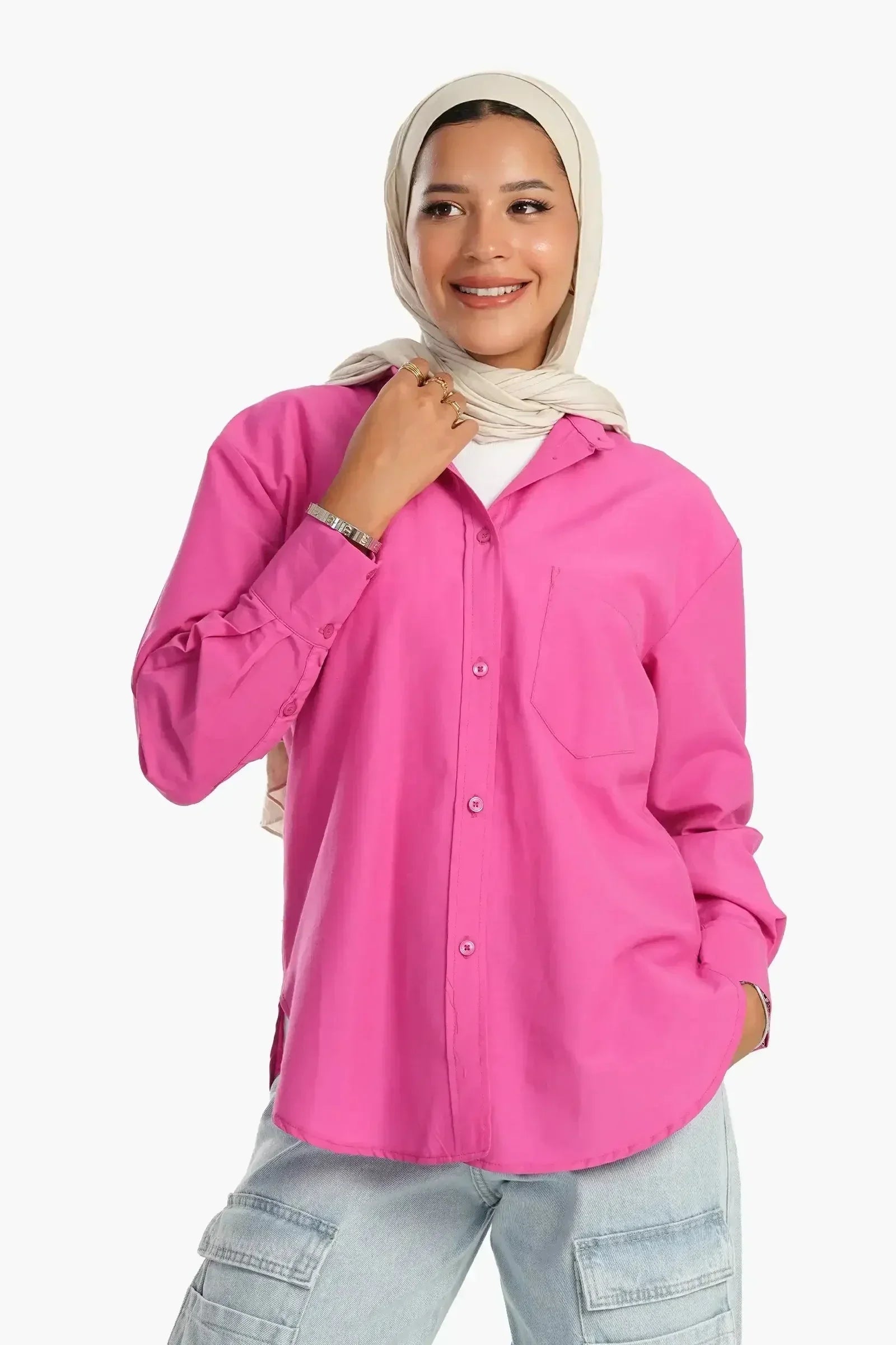 Carina - Cotton Blend Collared Shirt 5