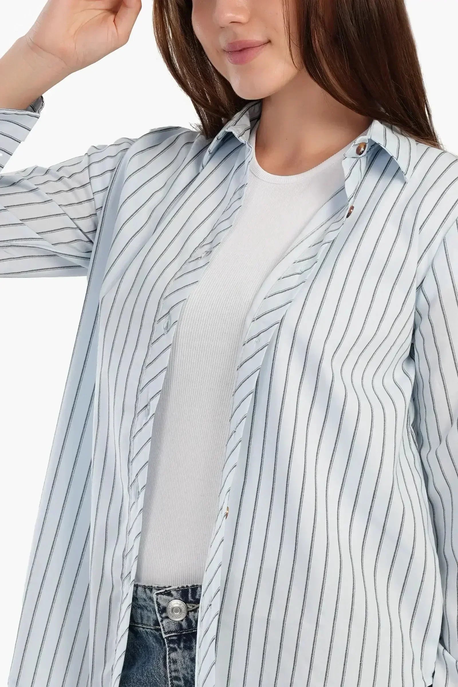 Carina - Poplin Blue Striped Shirt 5