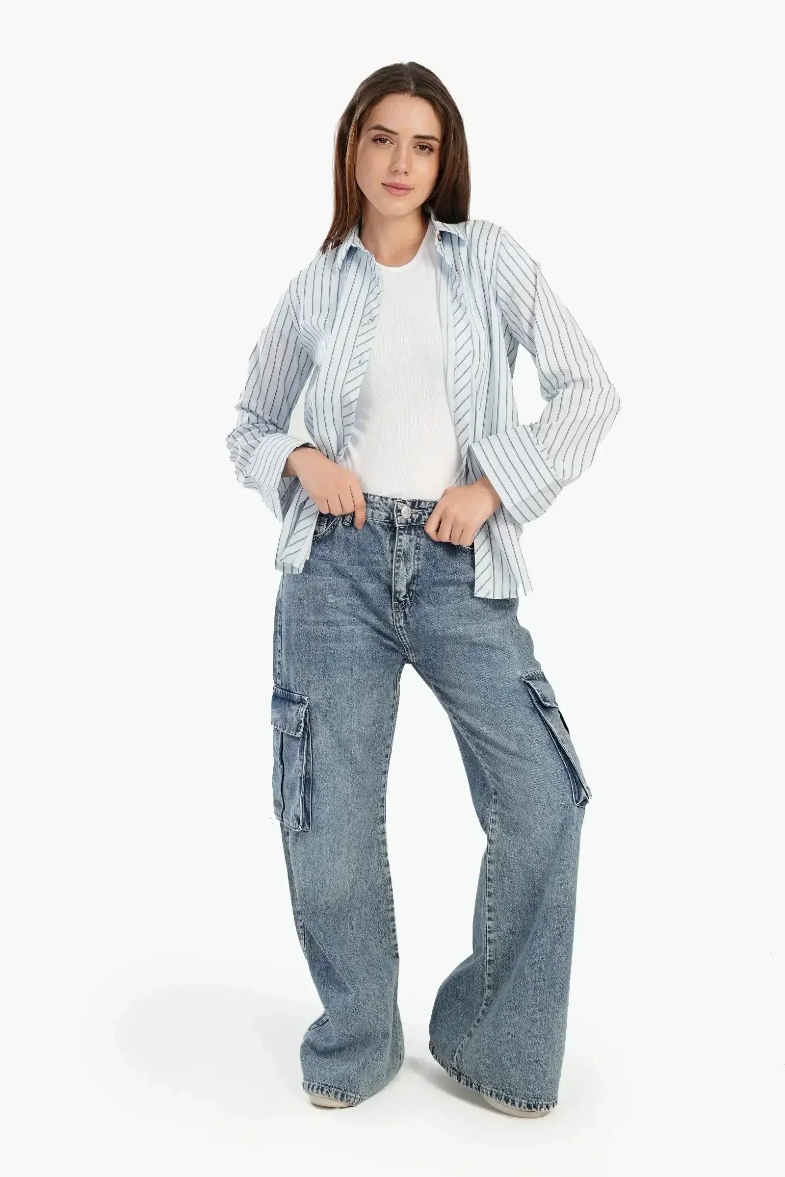 Carina - Poplin Blue Striped Shirt 6