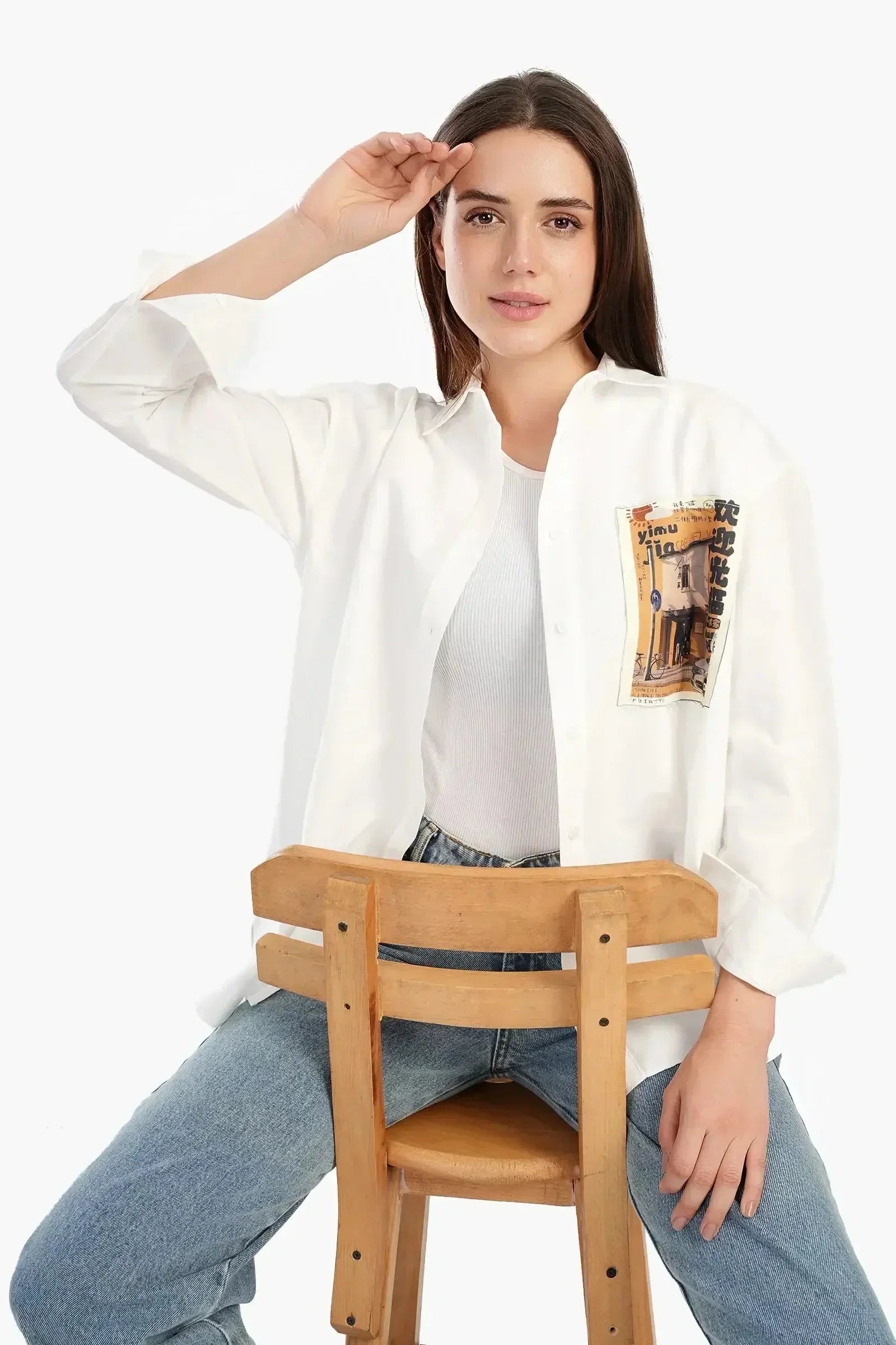 Carina - Shirt with Printed Pocket 1