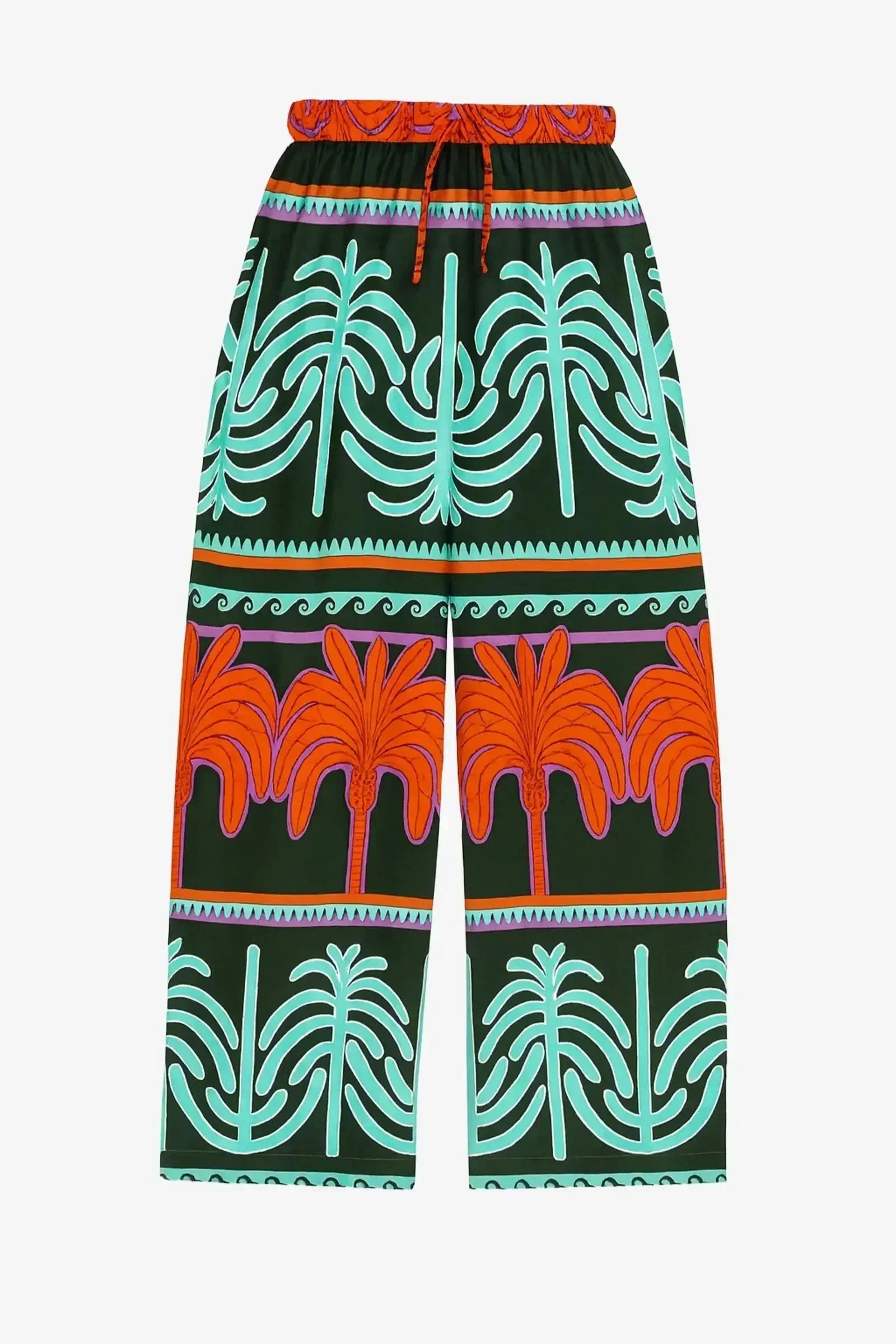 Carina - Colored Palm Print Pants 4