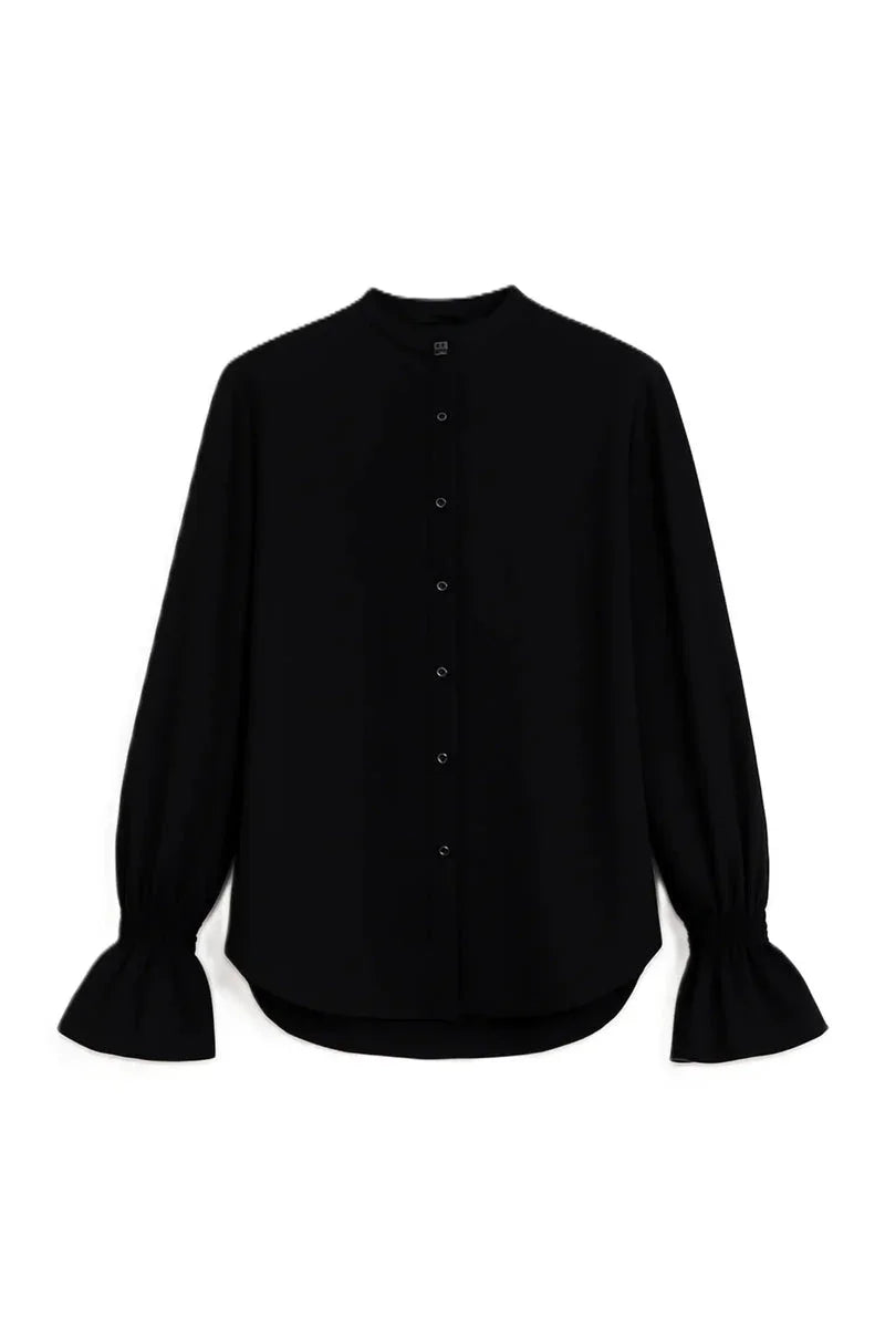 Carina - Black Vintage Ruffle Blouse 5