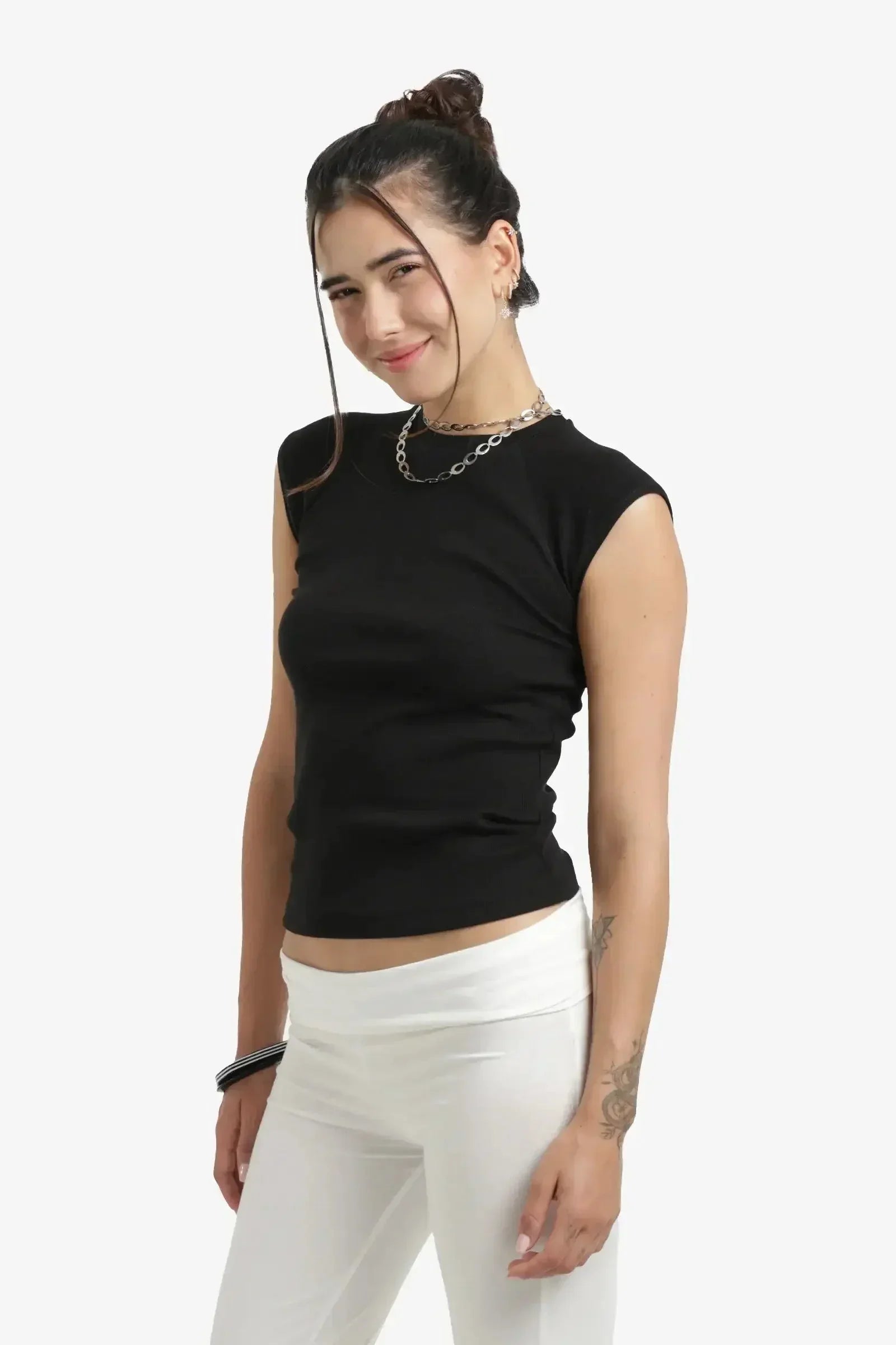 Carina - Ribbed Cap Sleeves Top 2