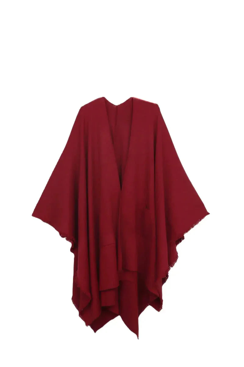 Carina - Fringe Trim Poncho 21