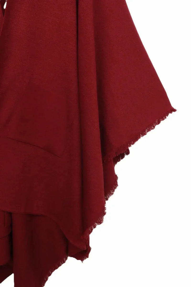 Carina - Fringe Trim Poncho 22