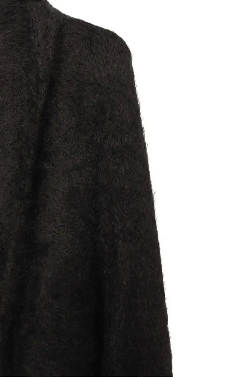 Carina - Fringe Trim Knitted Poncho 13