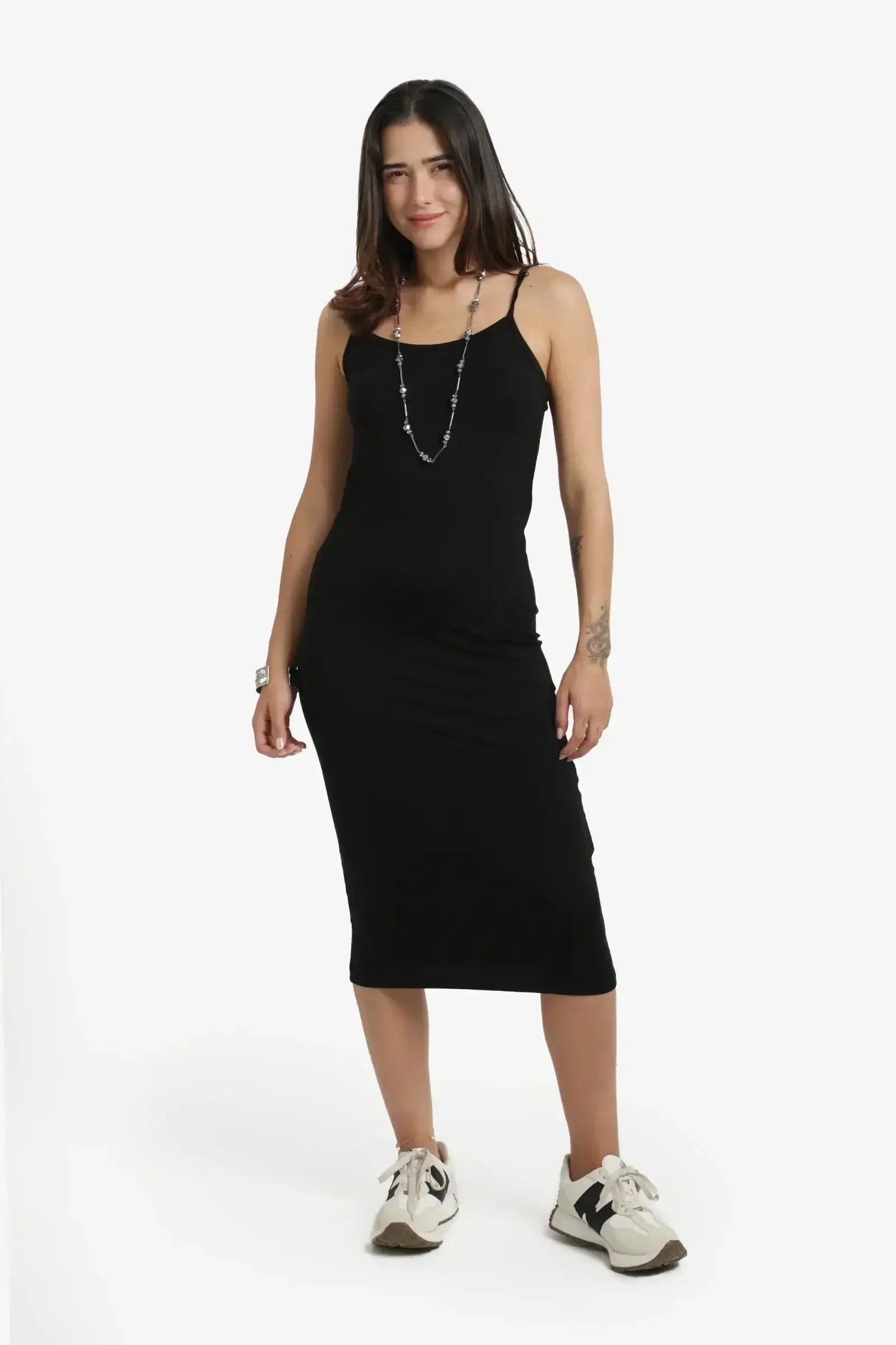 Carina - Plain Slim Fit Midi Dress 5