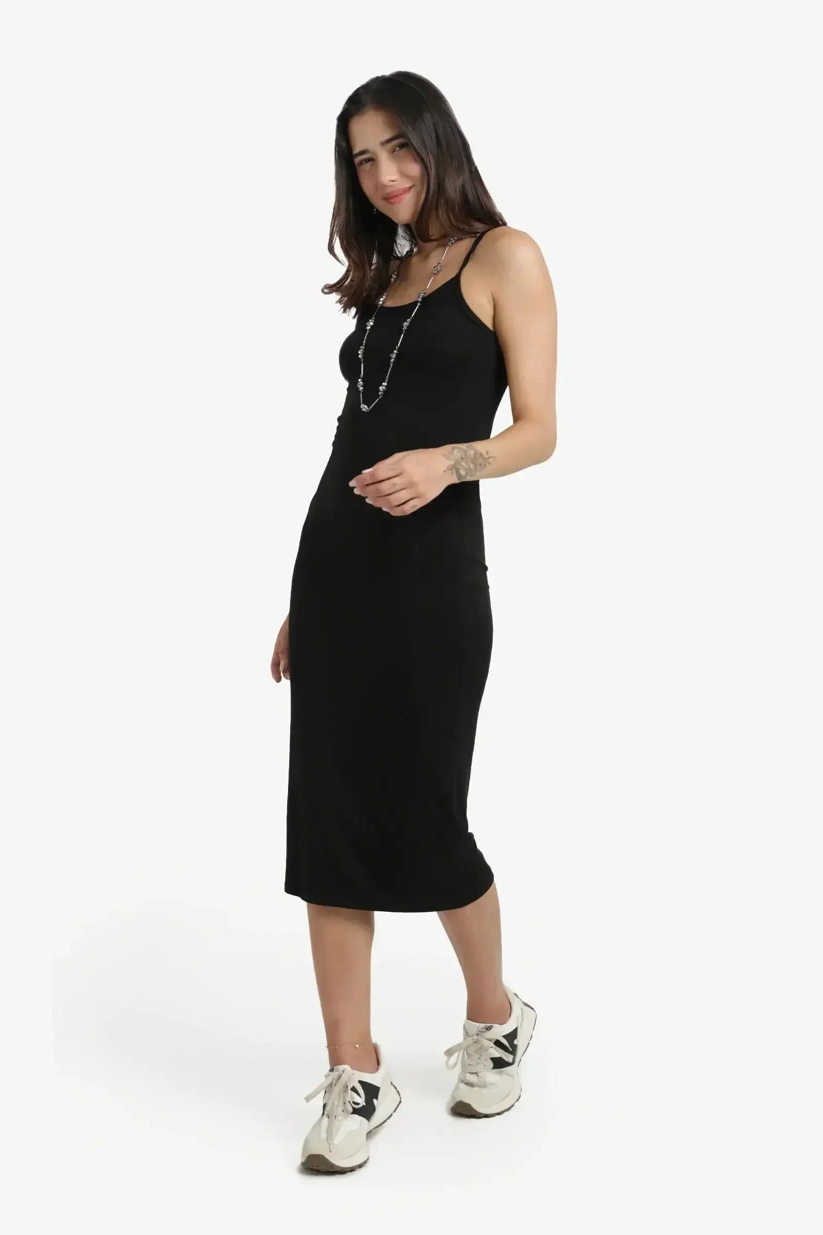 Carina - Plain Slim Fit Midi Dress 14