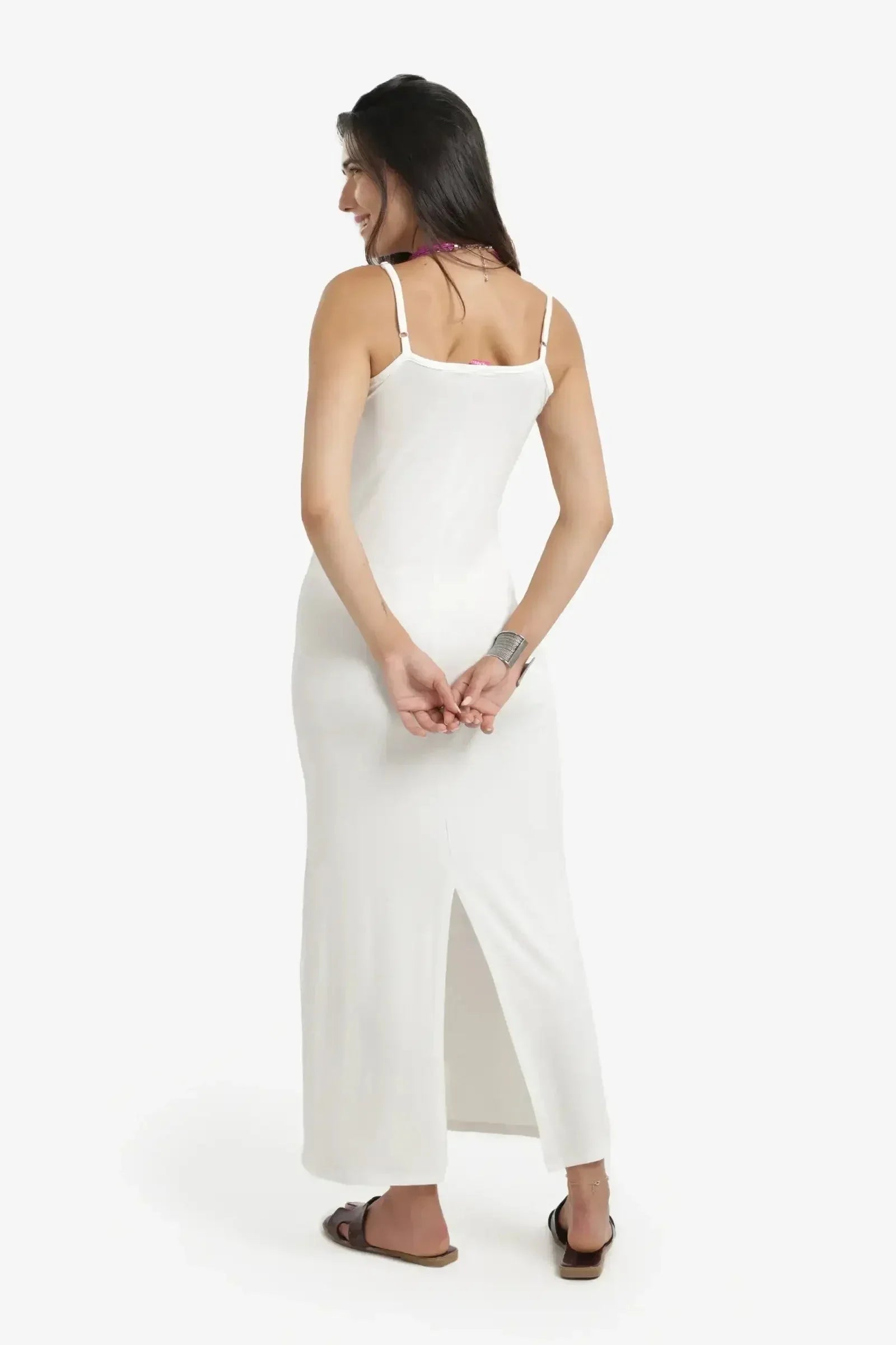 Carina - Plain Slim Fit Maxi Dress 2