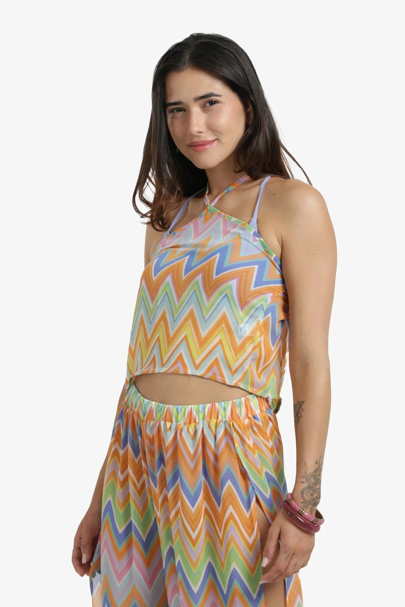 Carina - Zigzag Chiffon Beach Top 2