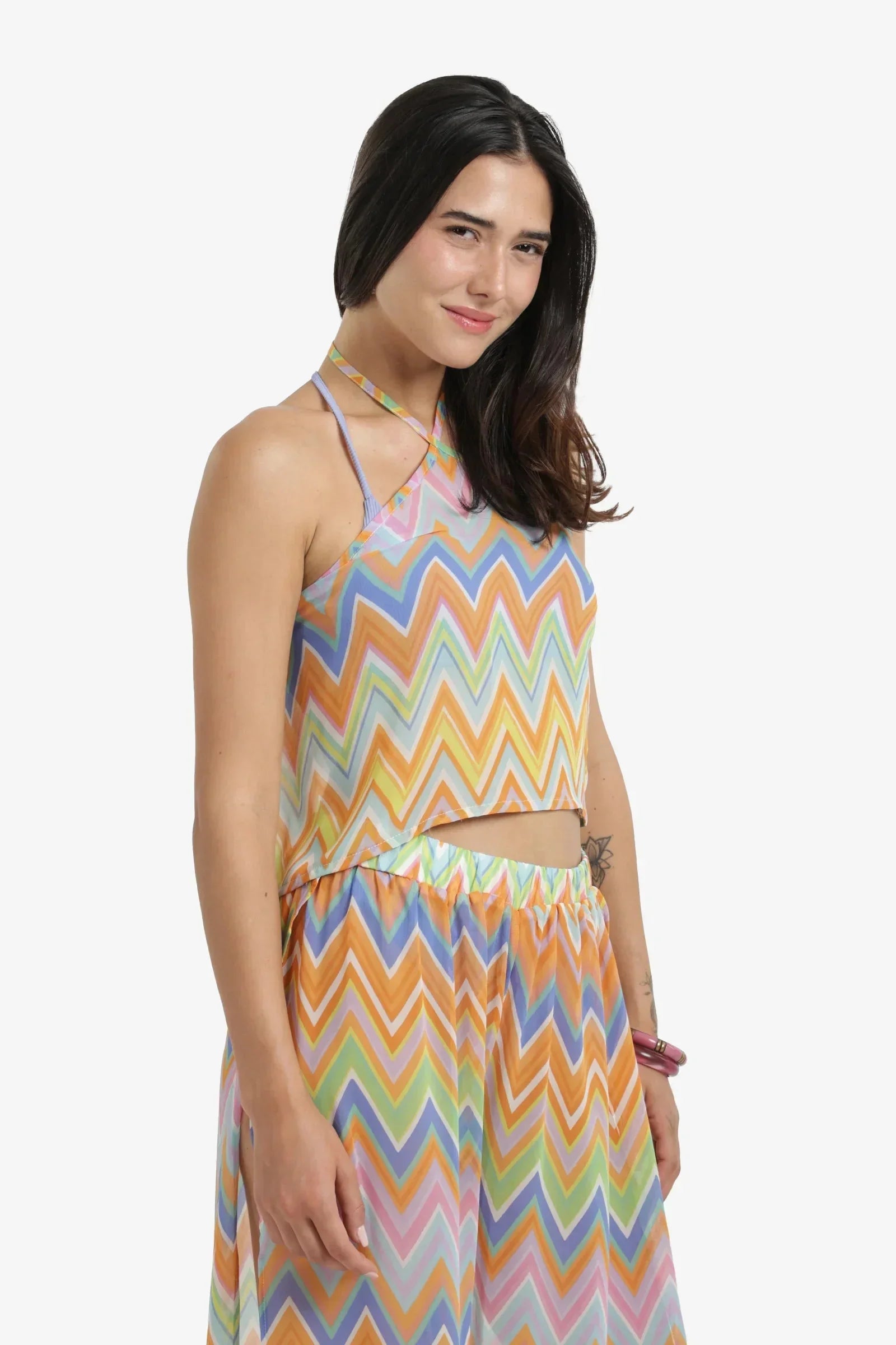 Carina - Zigzag Chiffon Beach Top 3