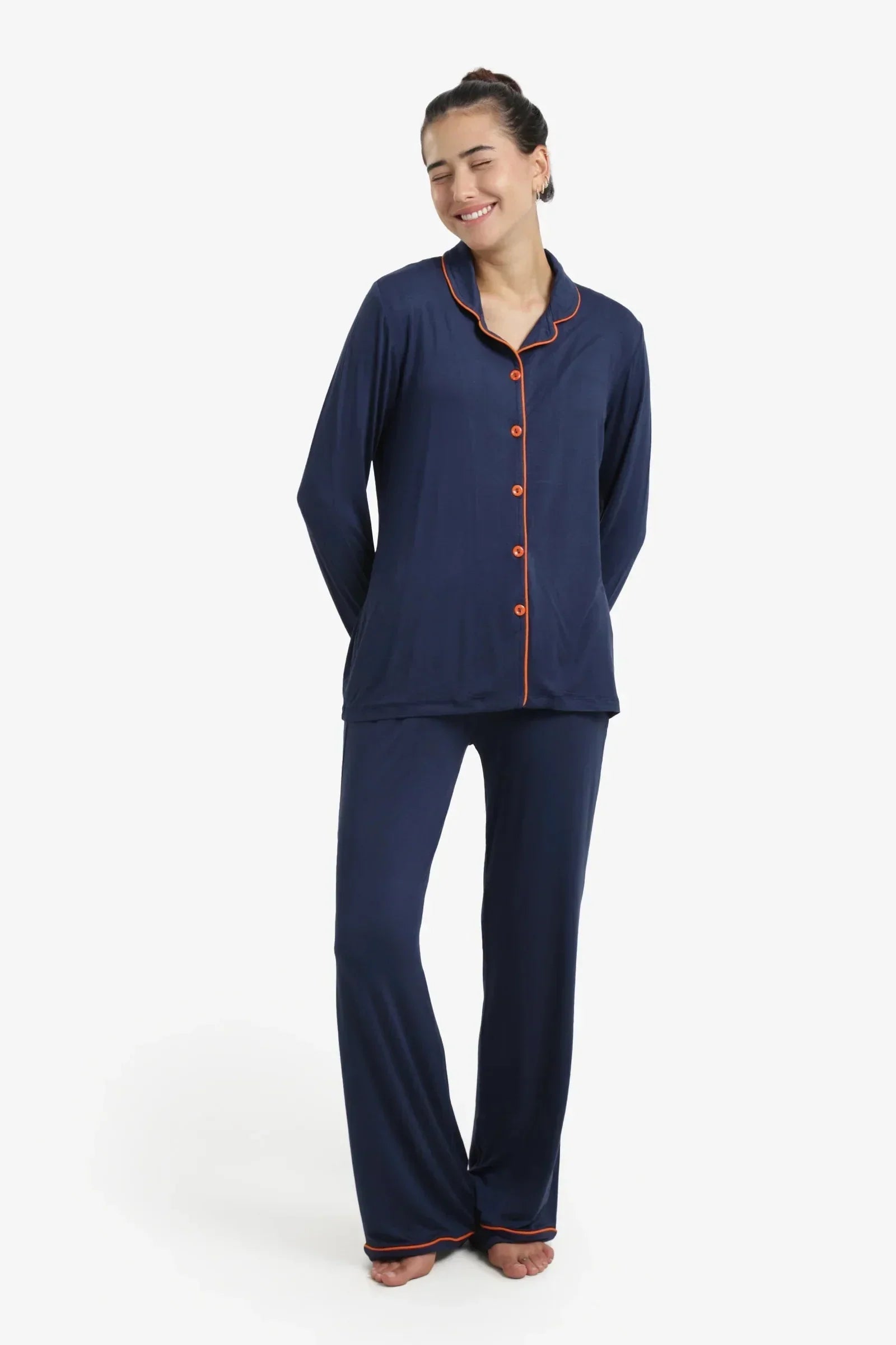 Carina - Classic Piped Viscose Pyjama Set 1