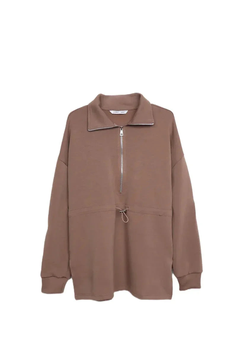 Half Zip-Up Lounge Sweatshirt - Carina 13