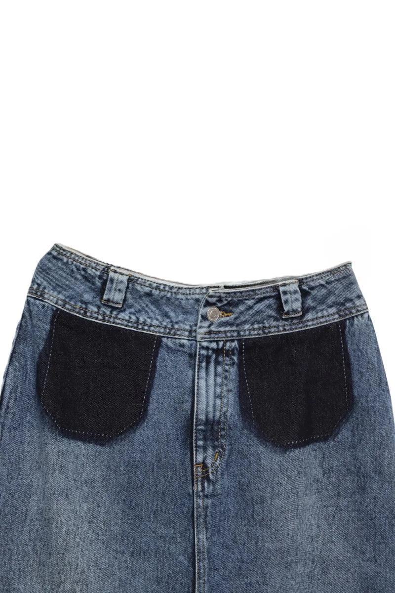 Carina - Two-Tone Denim Skirt 10