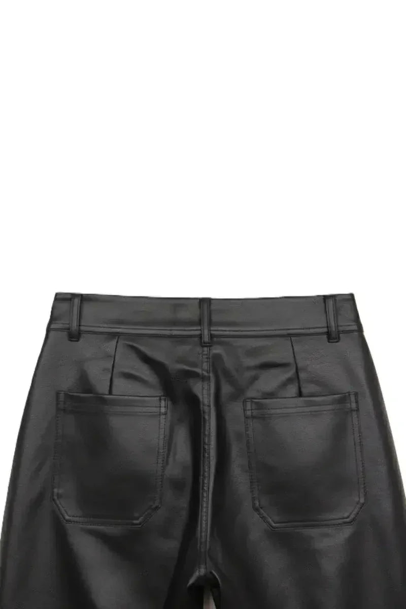 Flare Leg Faux Leather Pants - Carina 10