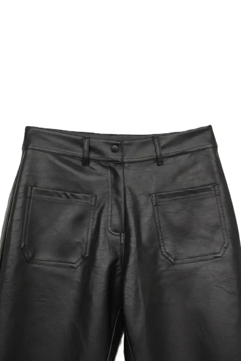 Flare Leg Faux Leather Pants - Carina 9